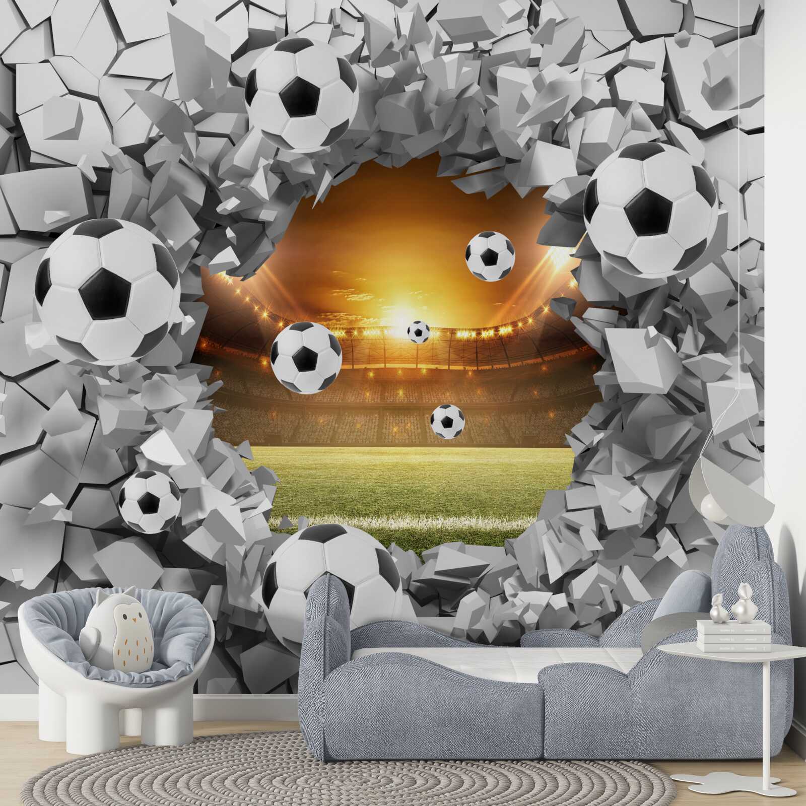 Fotobehang 3d ballen en container