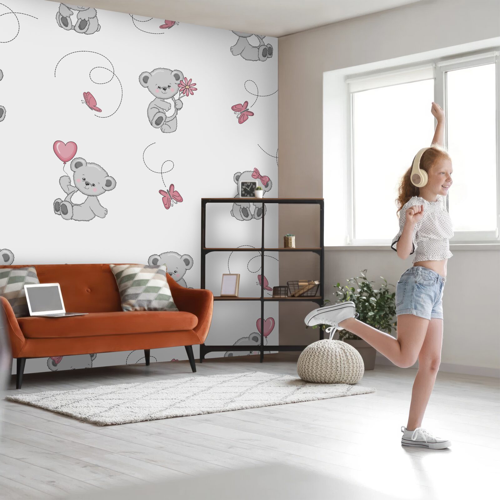 Fotobehang schattige grijze beren