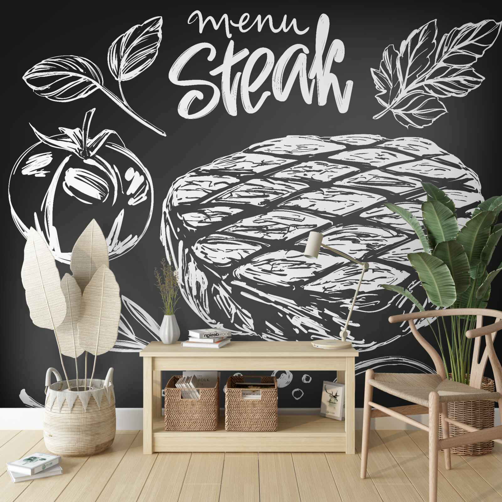 Fotobehang gekruide steak