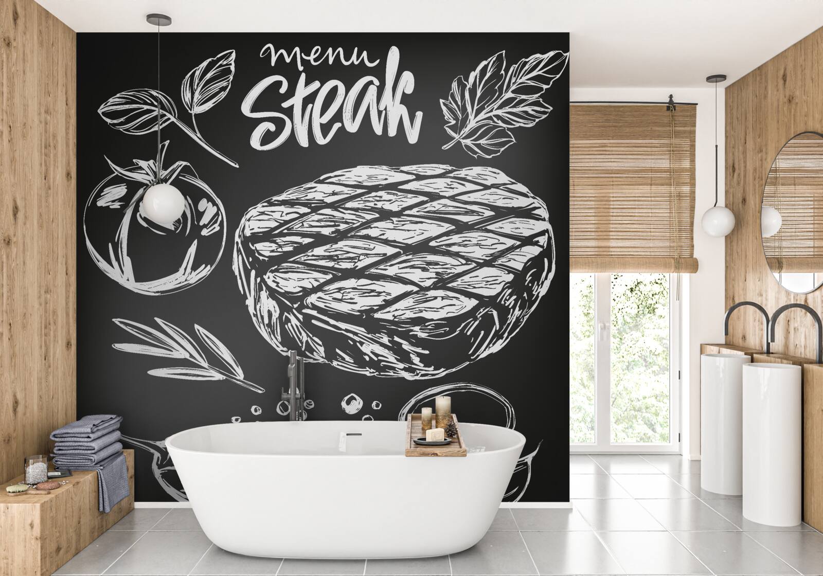 Fotobehang gekruide steak