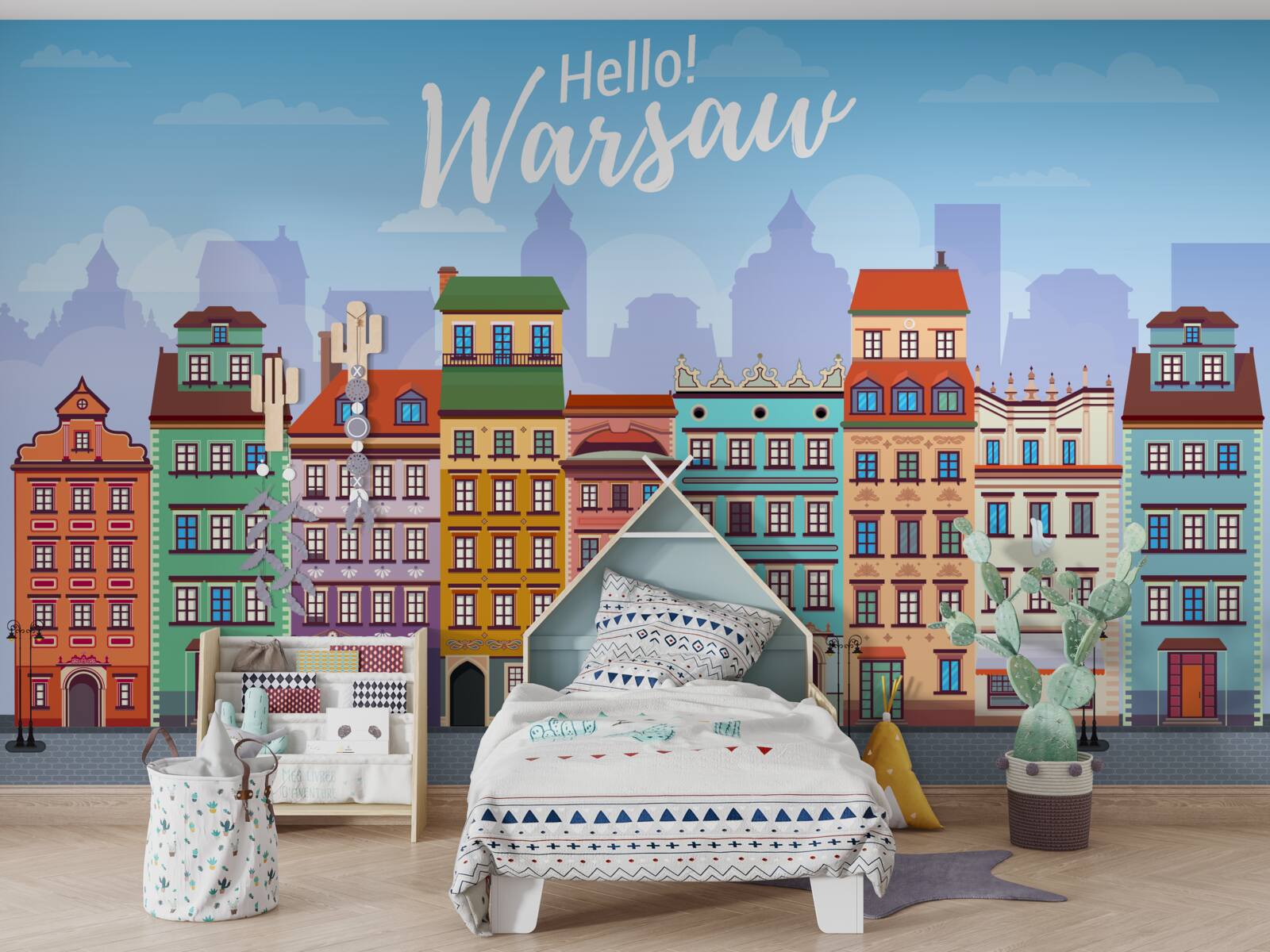 Fotobehang lichte gebouwen in warsaw