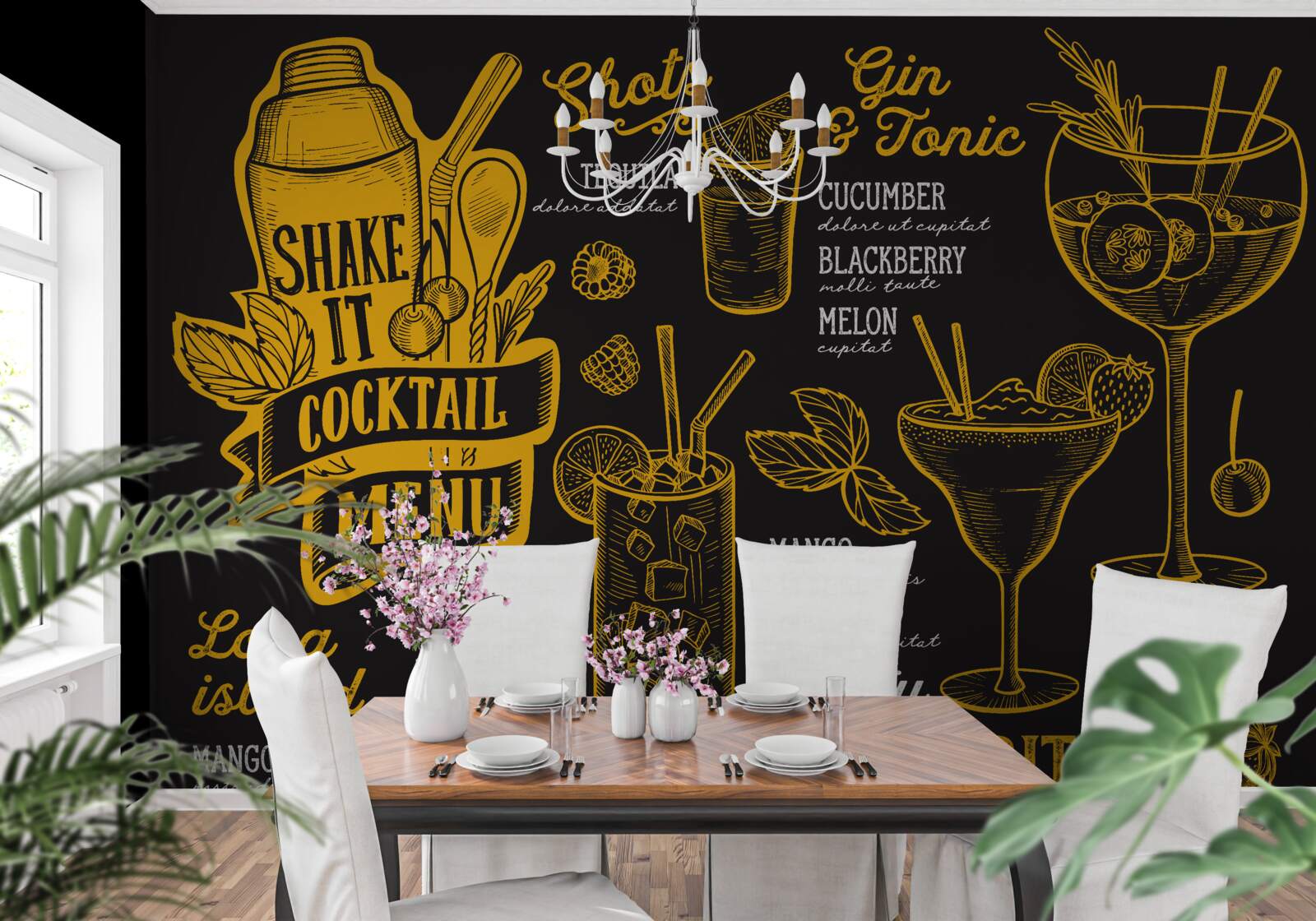 Fotobehang cocktailmenu