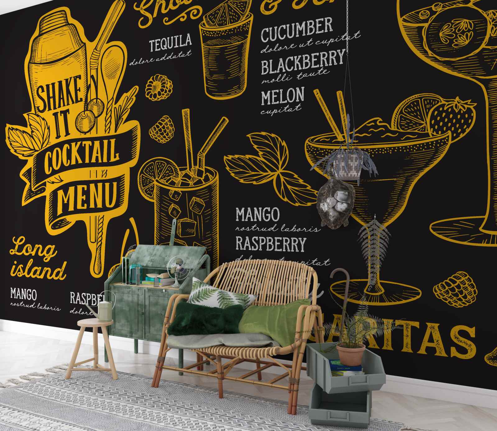 Fotobehang cocktailmenu