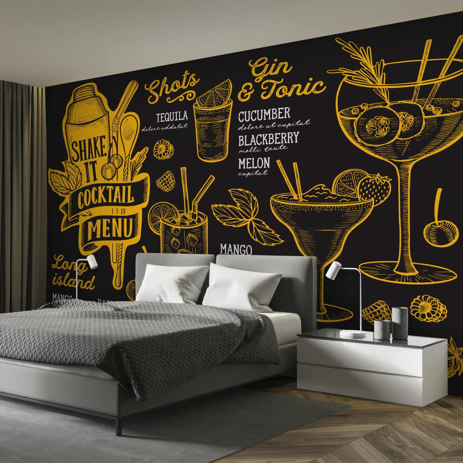 Fotobehang cocktailmenu