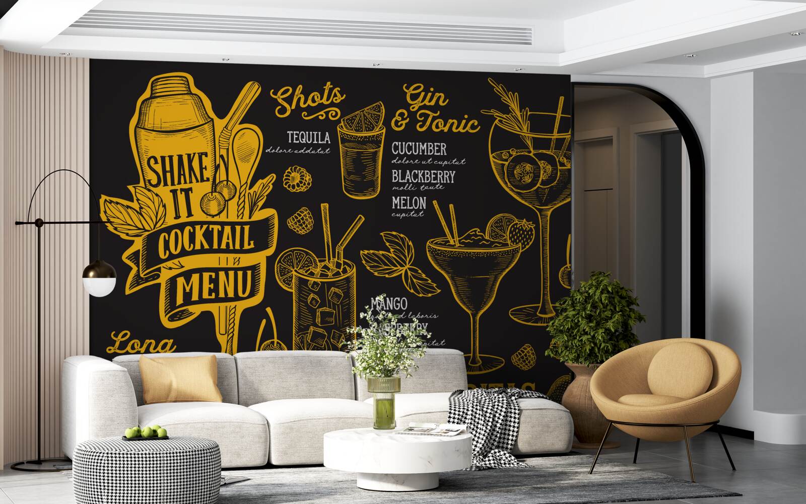 Fotobehang cocktailmenu