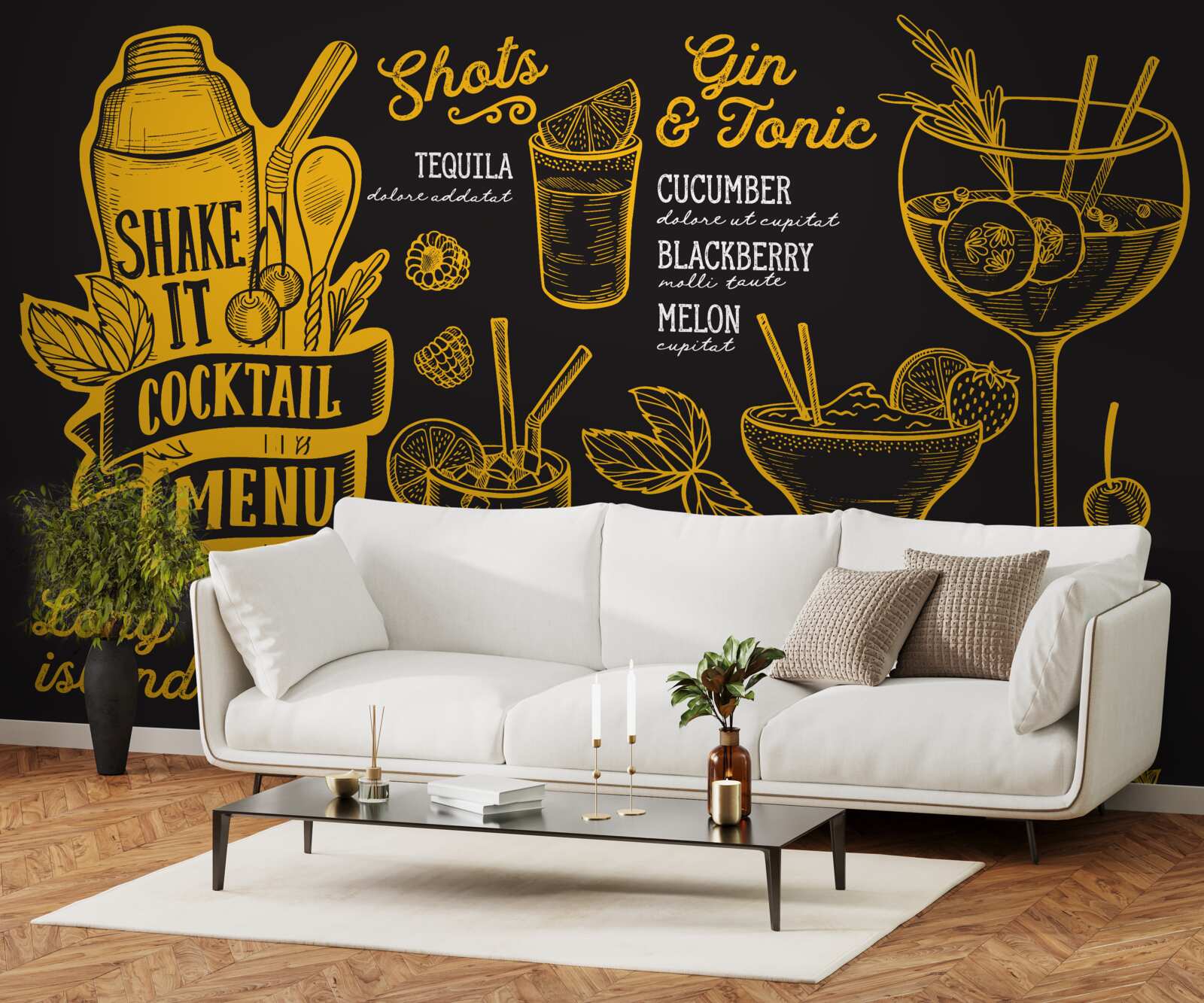 Fotobehang cocktailmenu