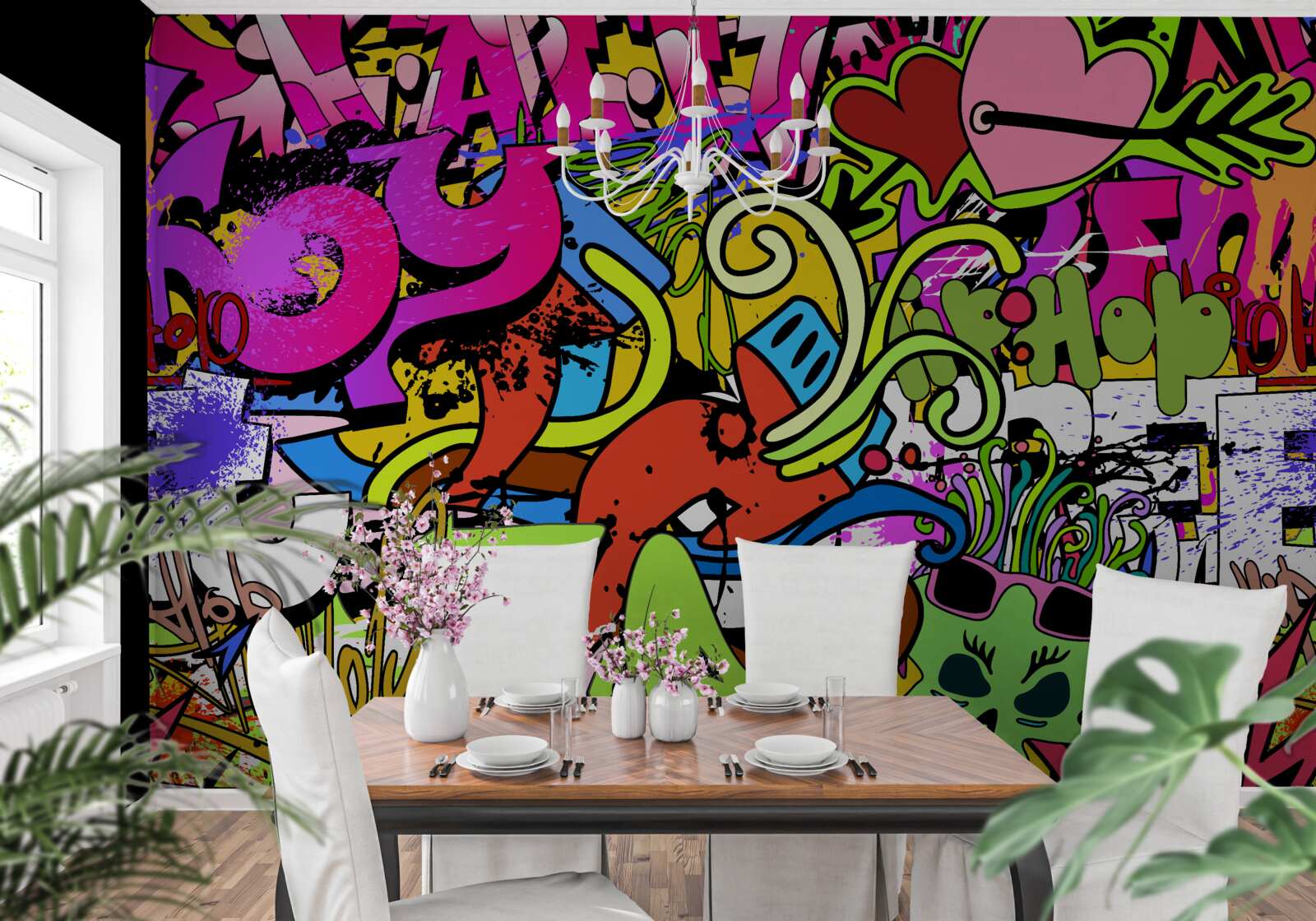 Fotobehang graffiti op straat