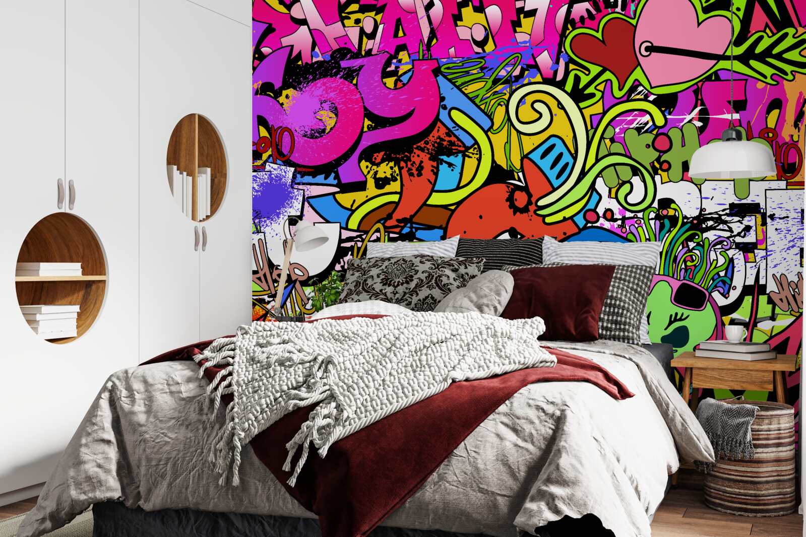 Fotobehang graffiti op straat