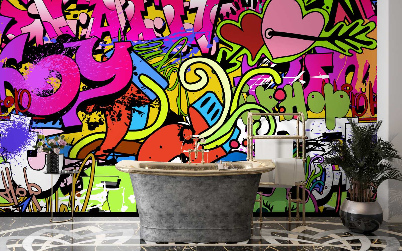 Fotobehang graffiti op straat