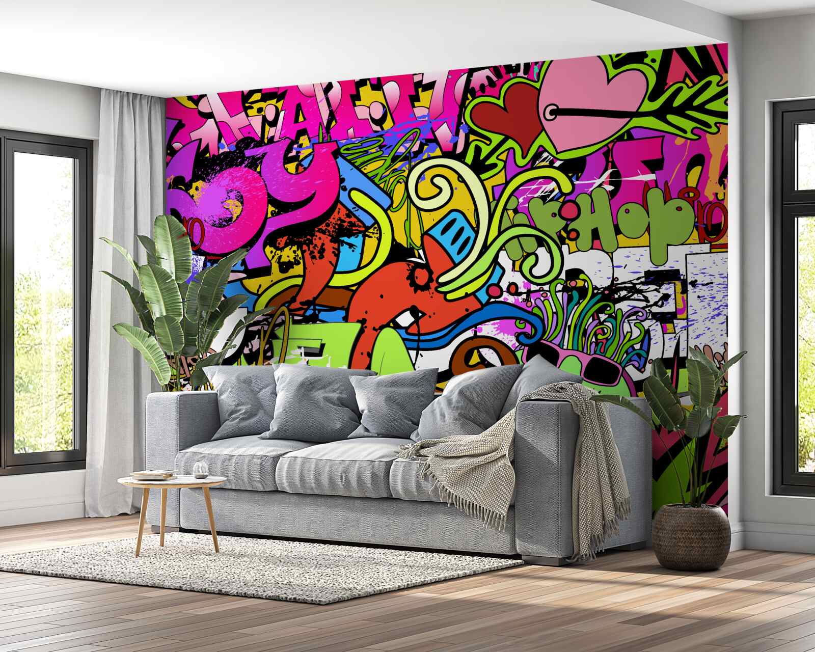 Fotobehang graffiti op straat