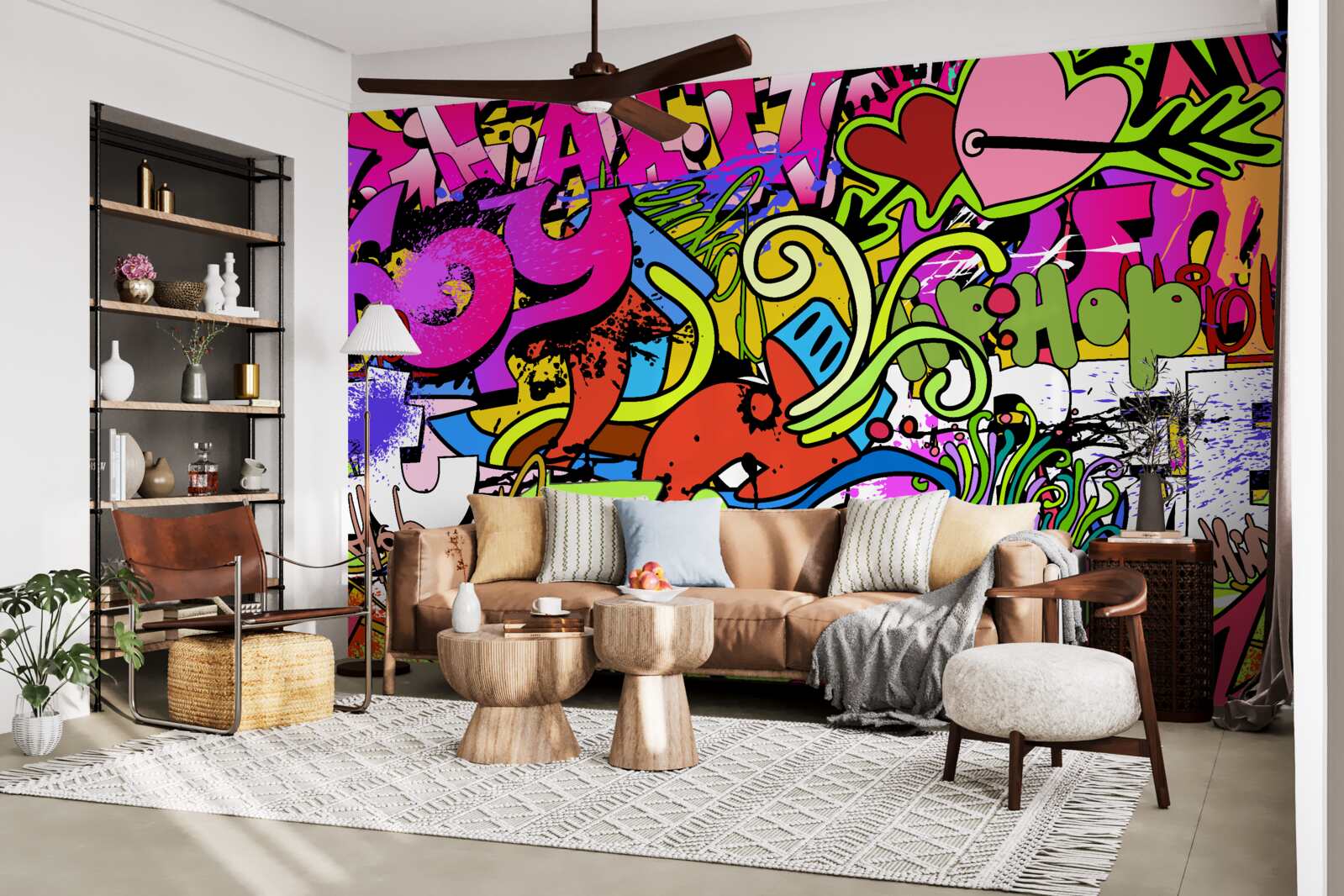 Fotobehang graffiti op straat