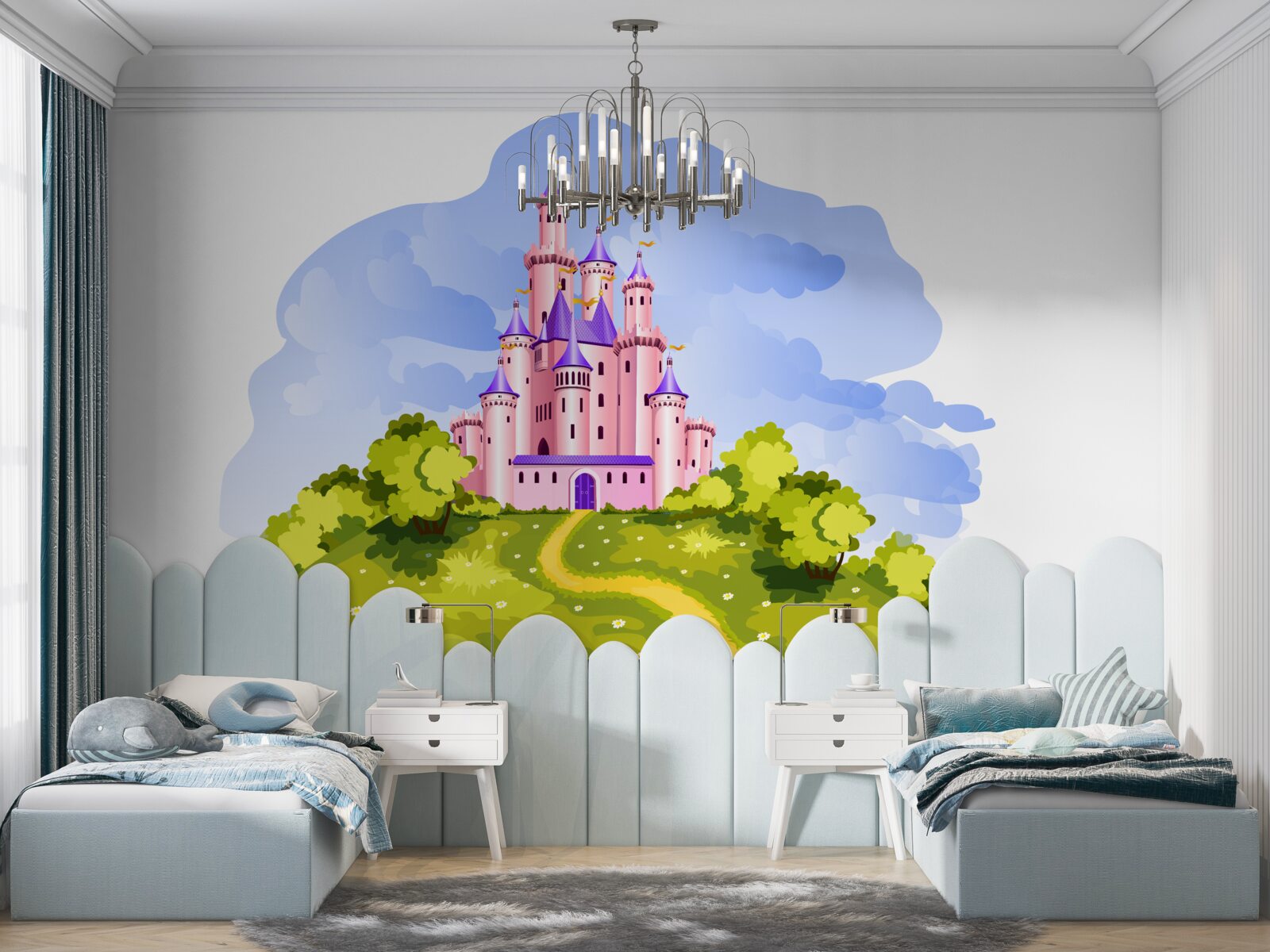 Fotobehang het kasteel is roze