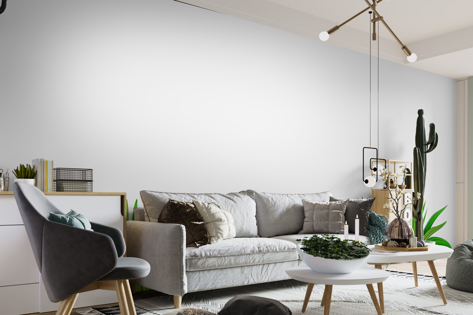 Fotobehang vlinder zit op het gras met gerbera's