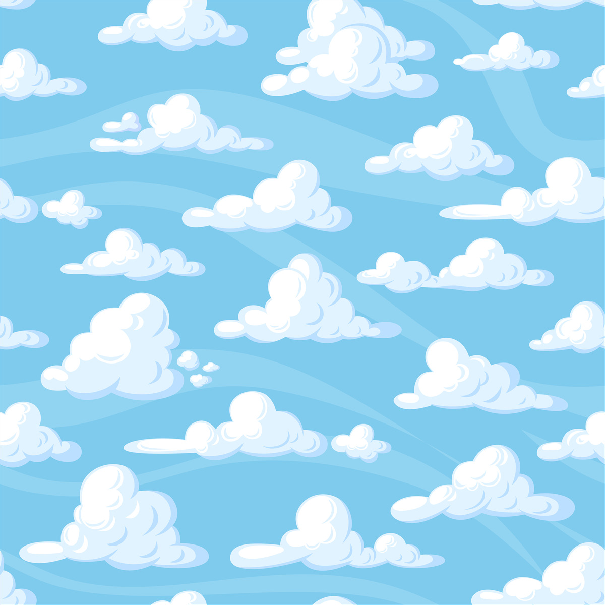 Fotobehang wolken drijvend in een azuurblauwe lucht