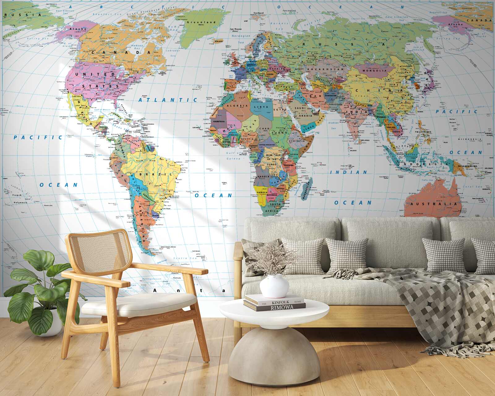 Fotobehang geopolitieke wereldkaart