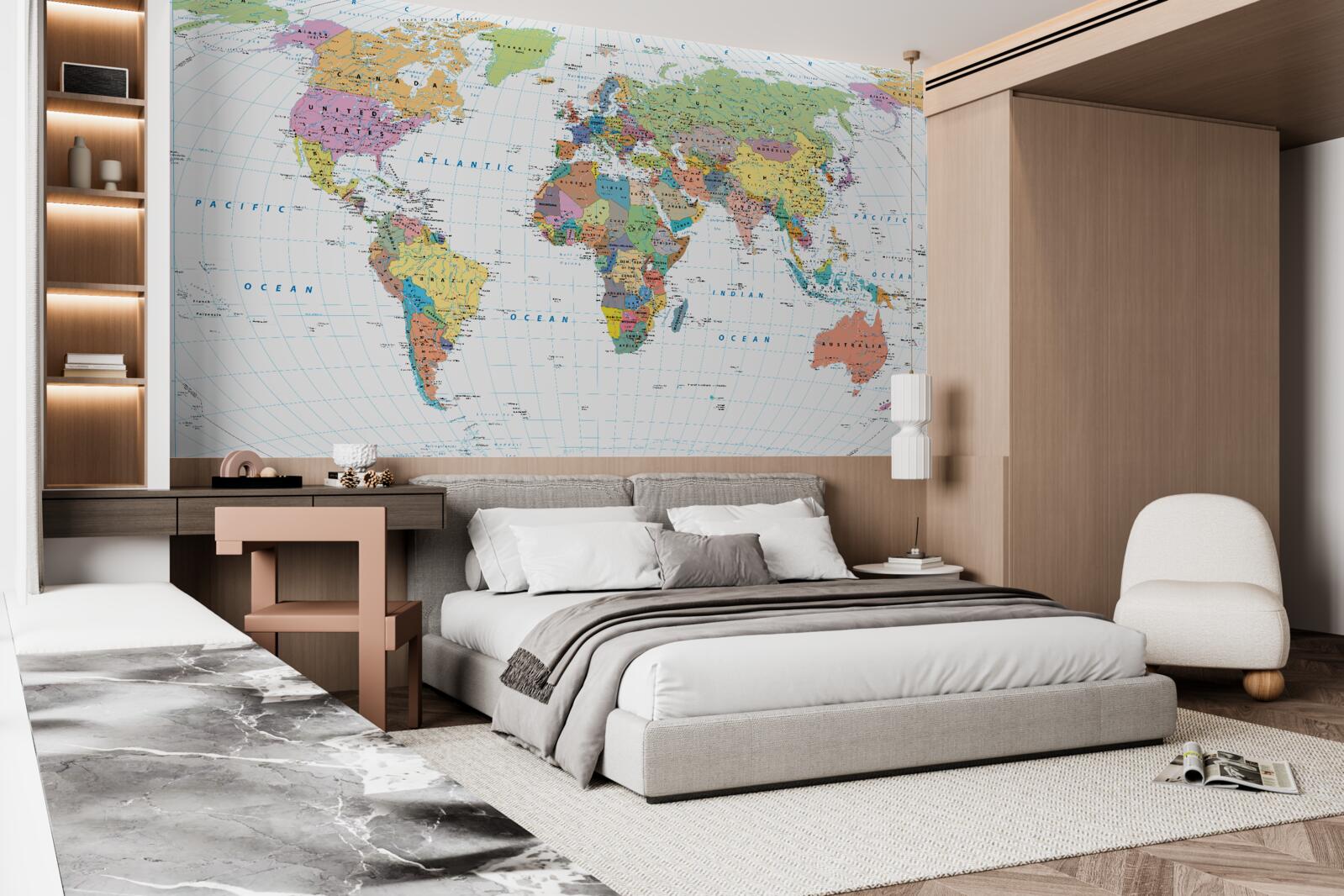 Fotobehang geopolitieke wereldkaart