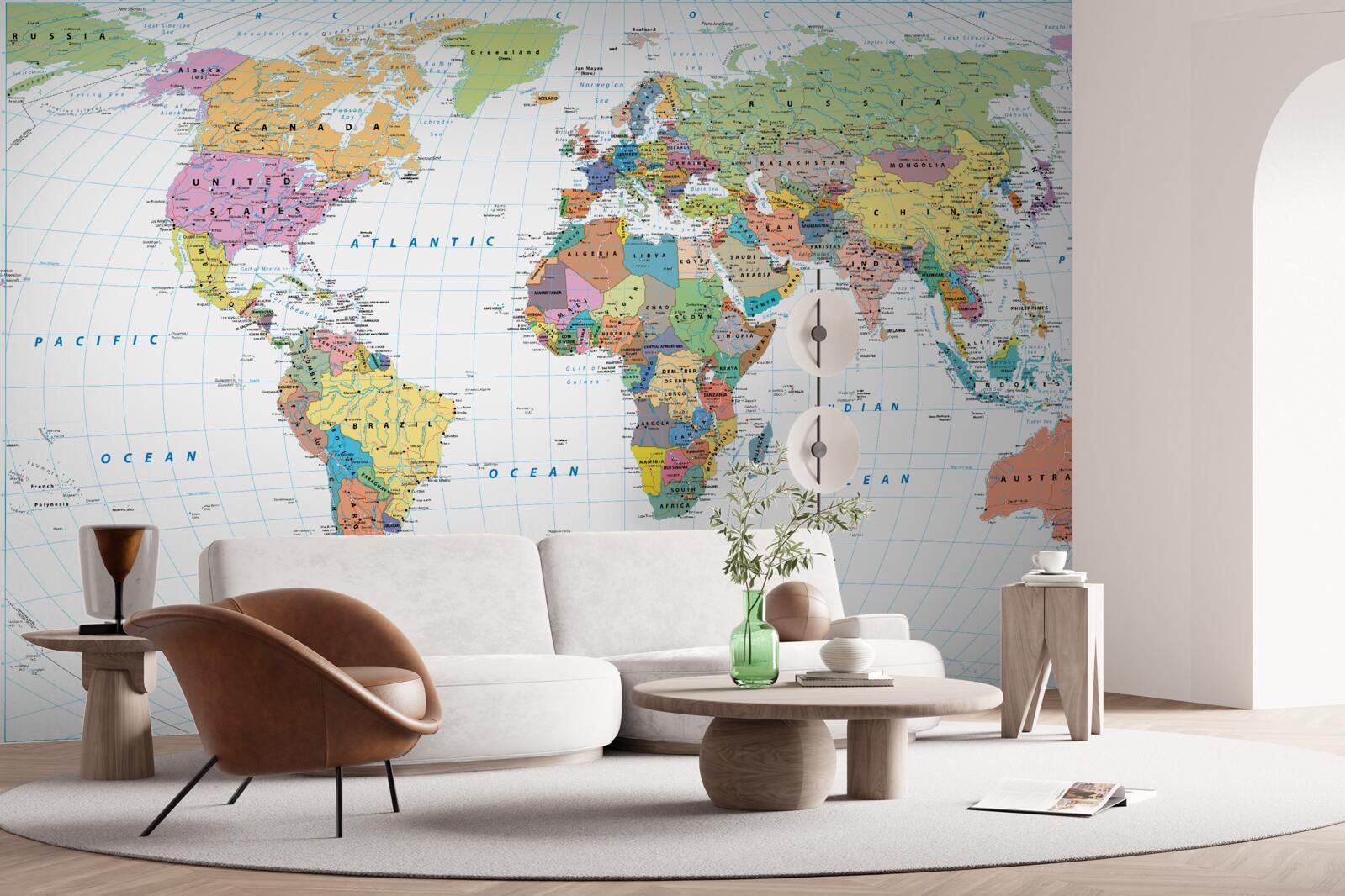 Fotobehang geopolitieke wereldkaart