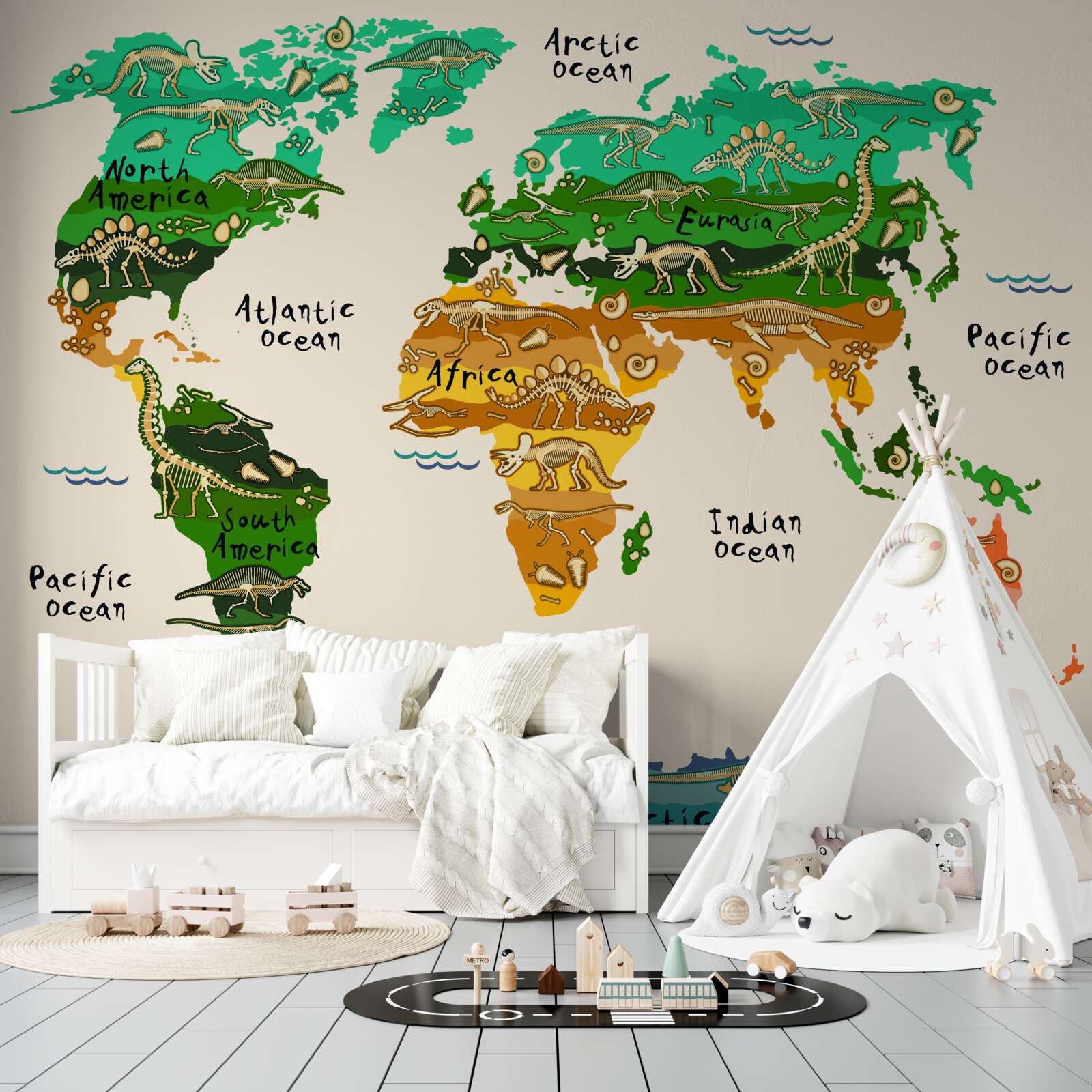 Fotobehang een wereldkaart in een ongebruikelijke editie