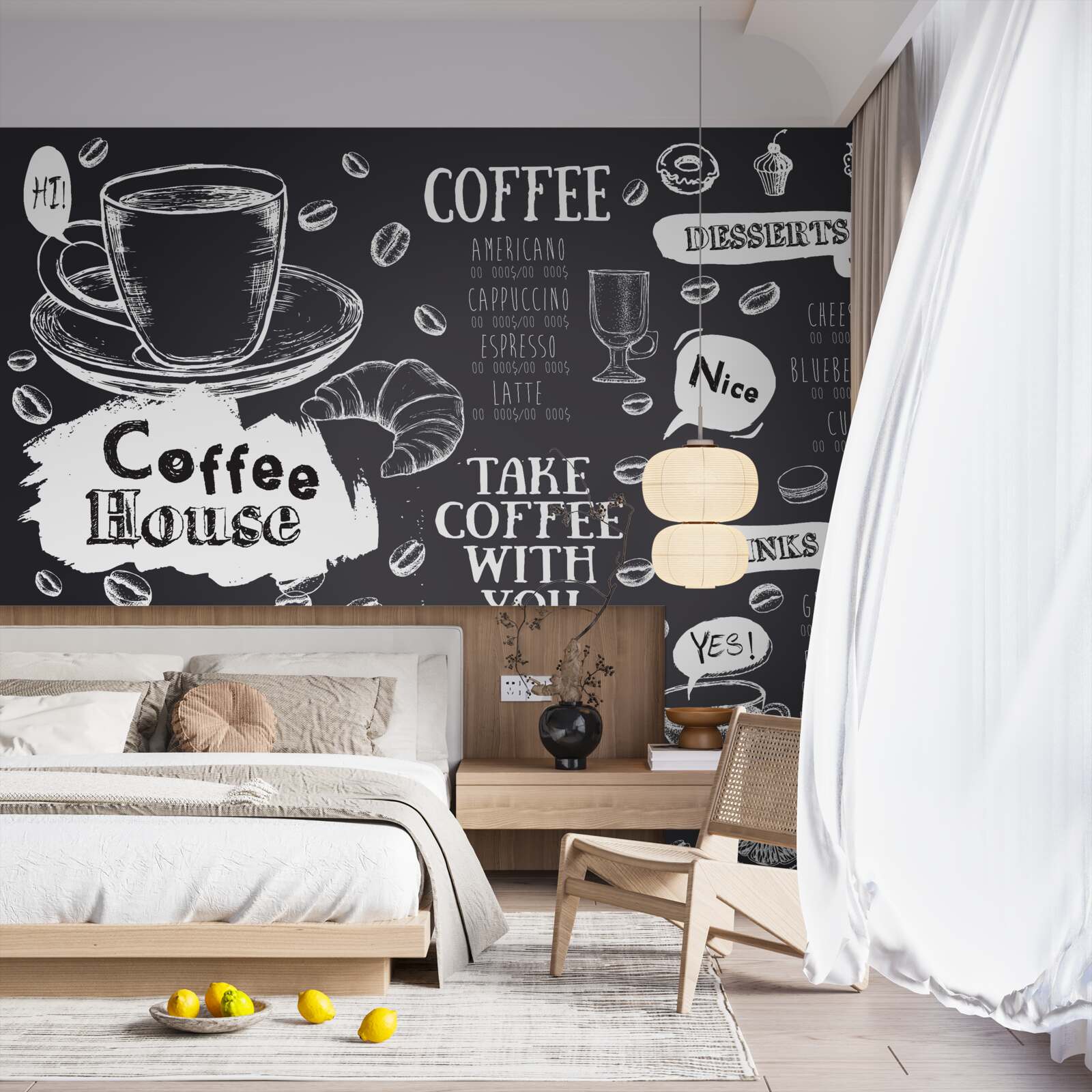 Fotobehang cafetaria menu