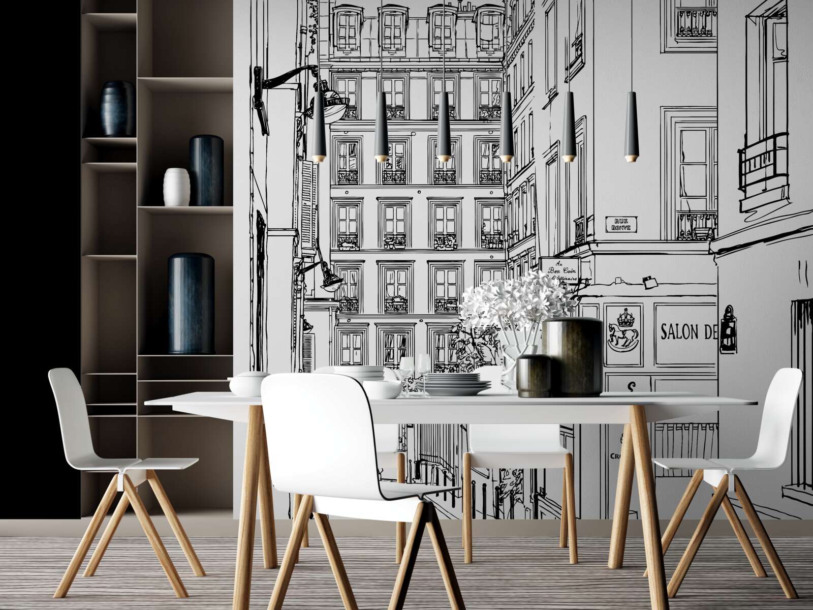 Fotobehang een rustige straat in new york