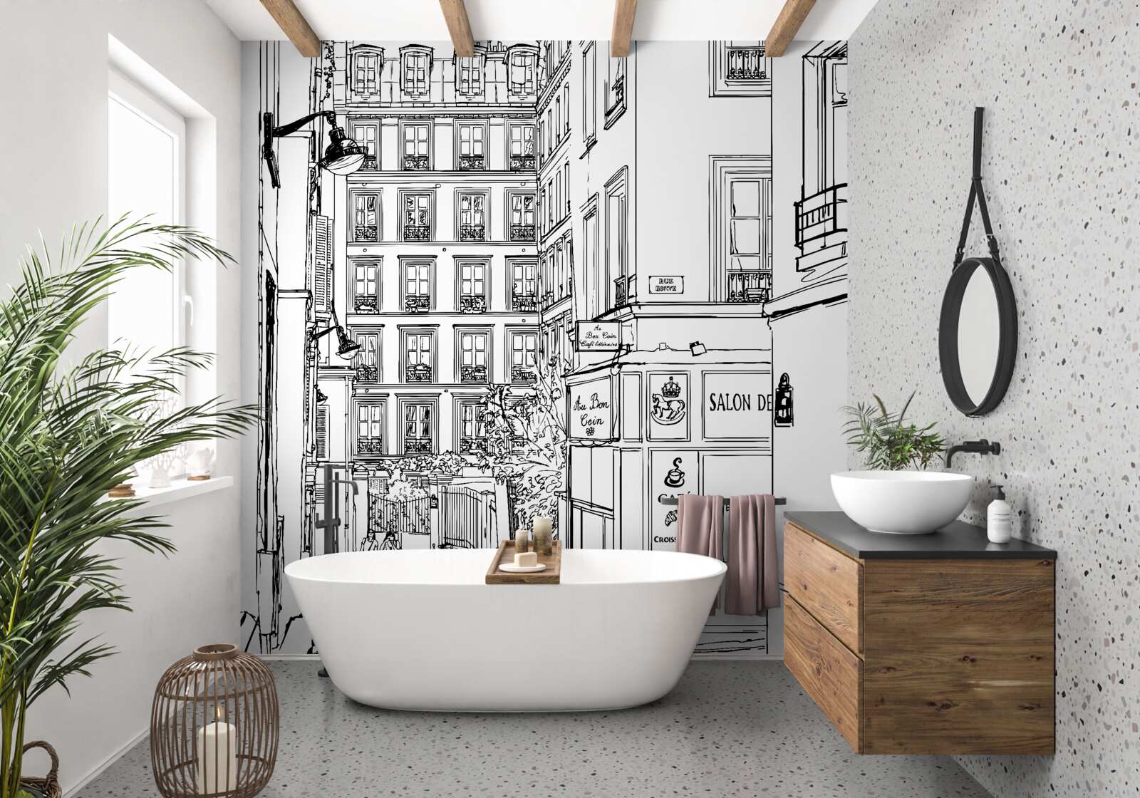 Fotobehang een rustige straat in new york