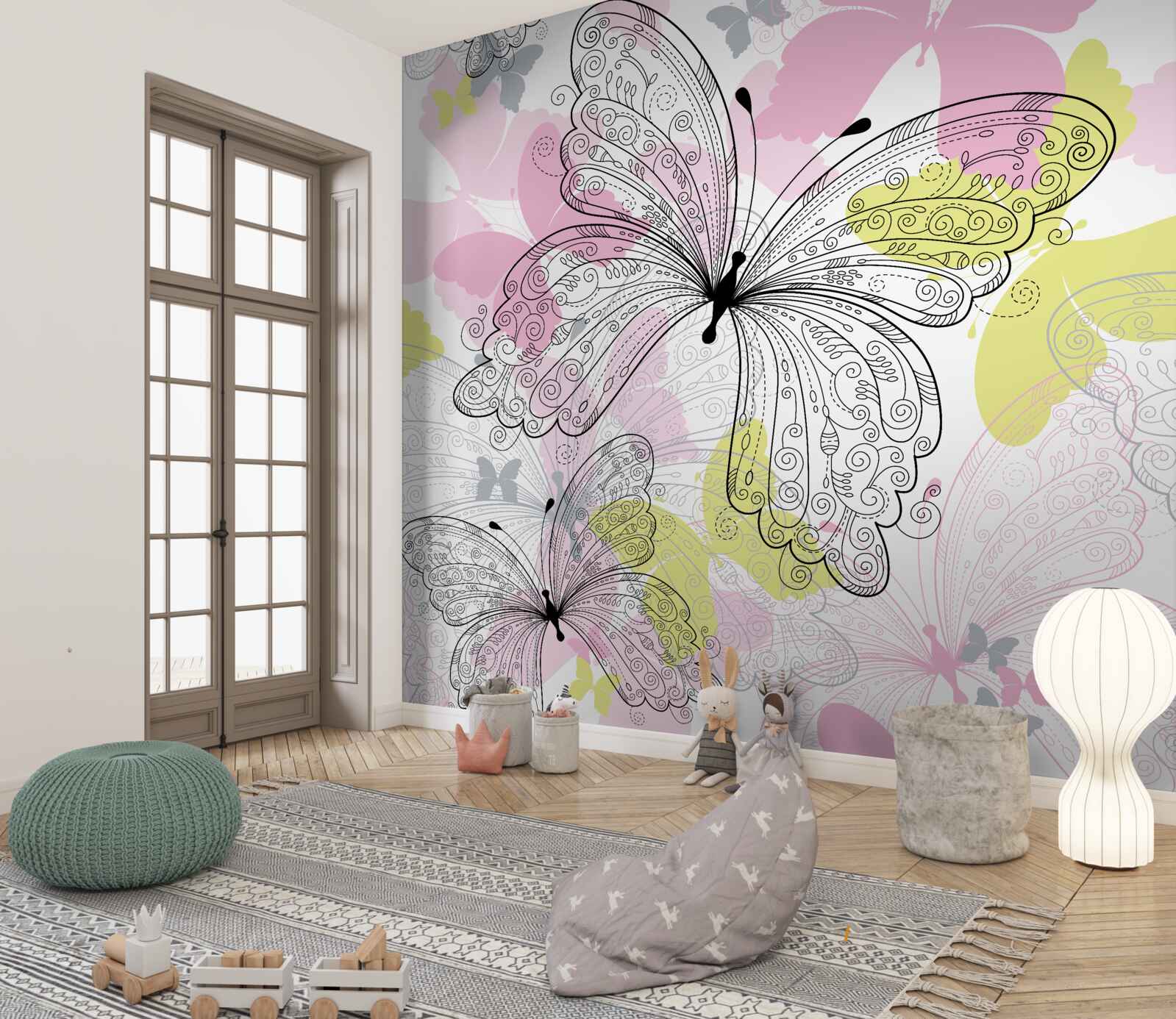 Fotobehang contouren van vlindervleugels