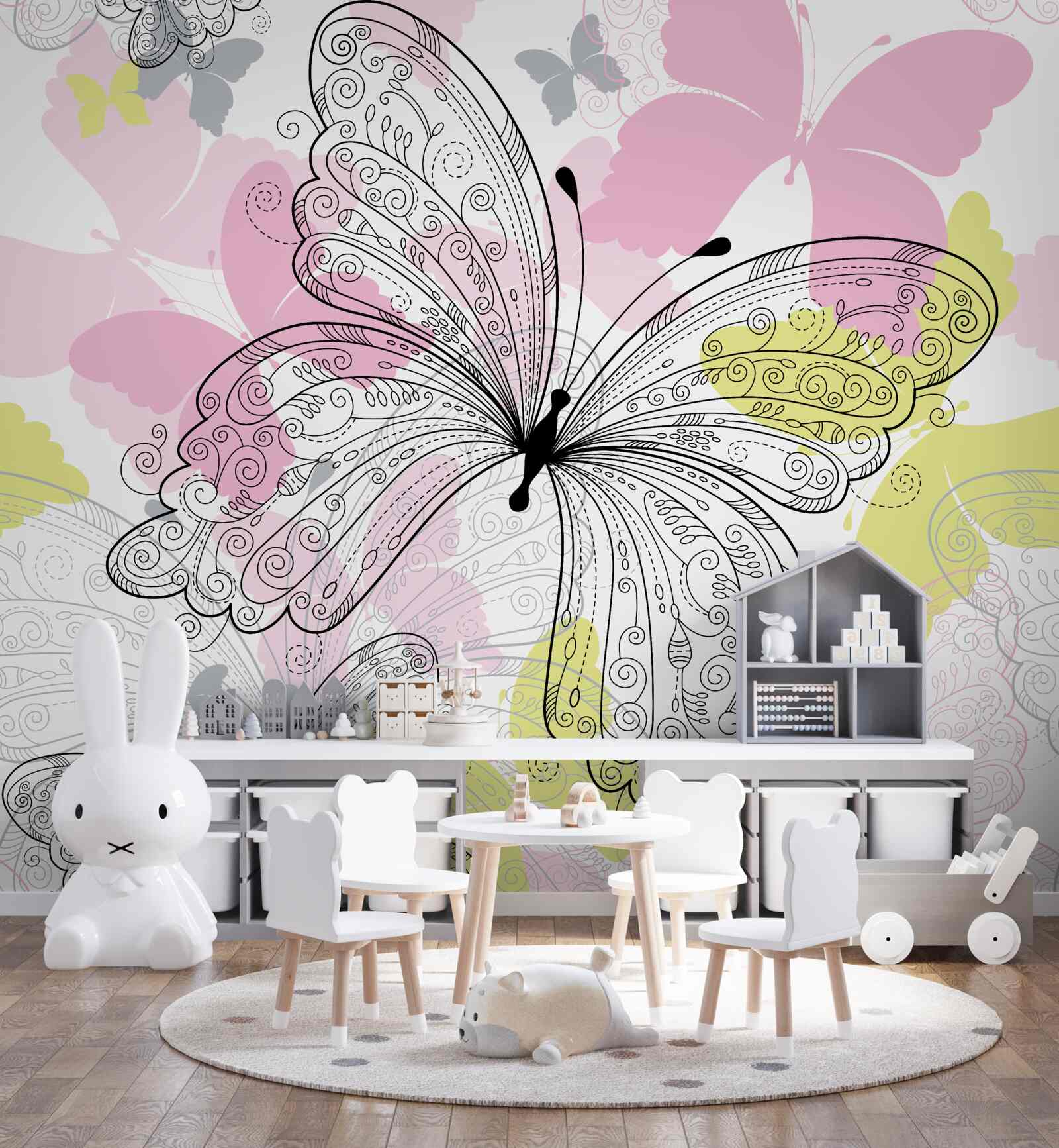 Fotobehang contouren van vlindervleugels