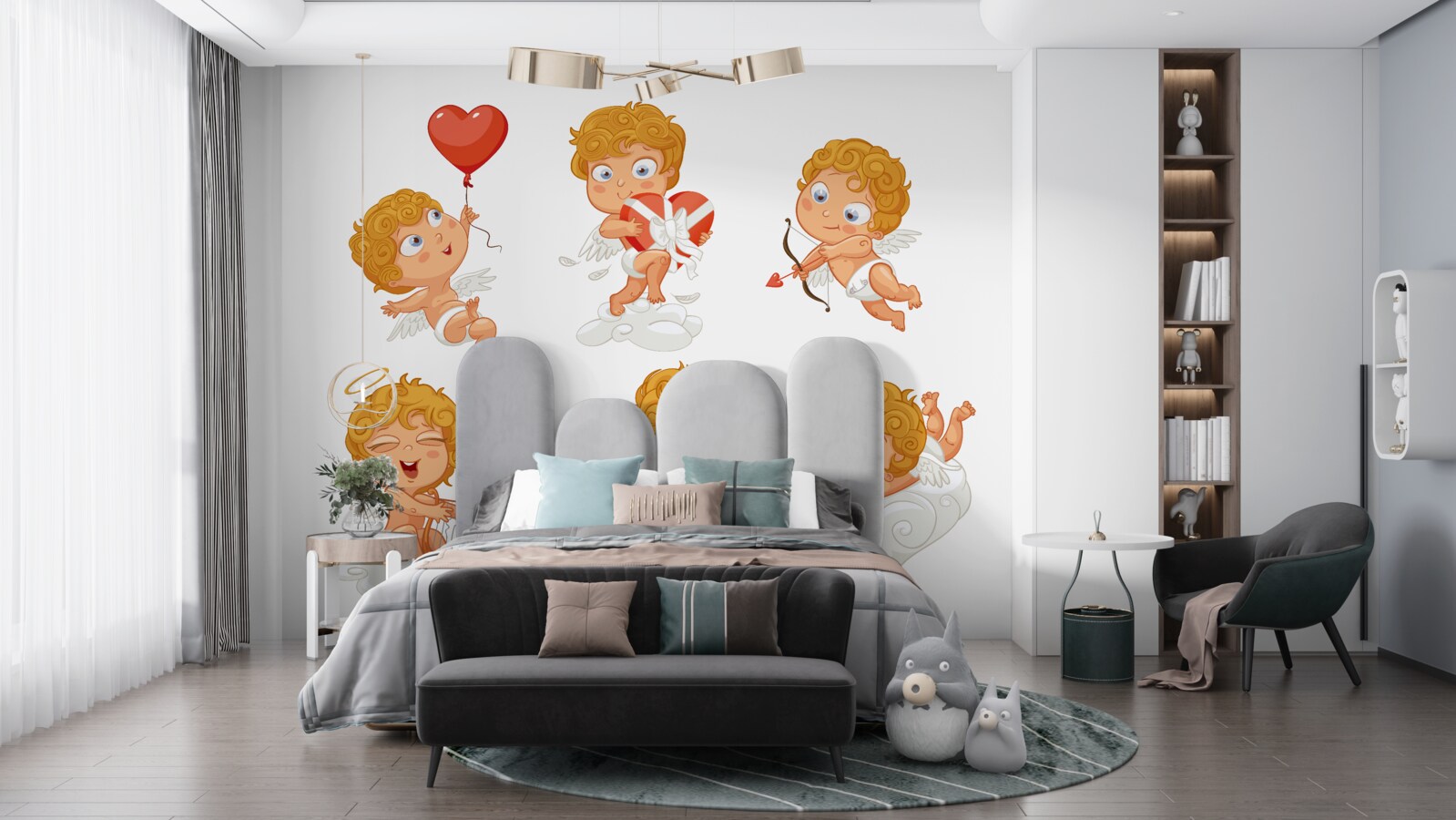 Fotobehang cupido's zijn gepassioneerd over hun taken