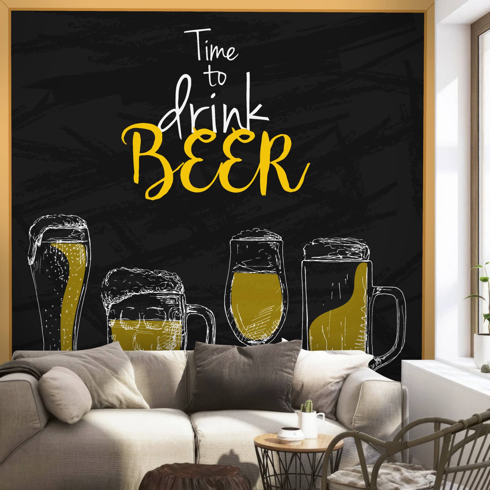 Fotobehang bierglazen