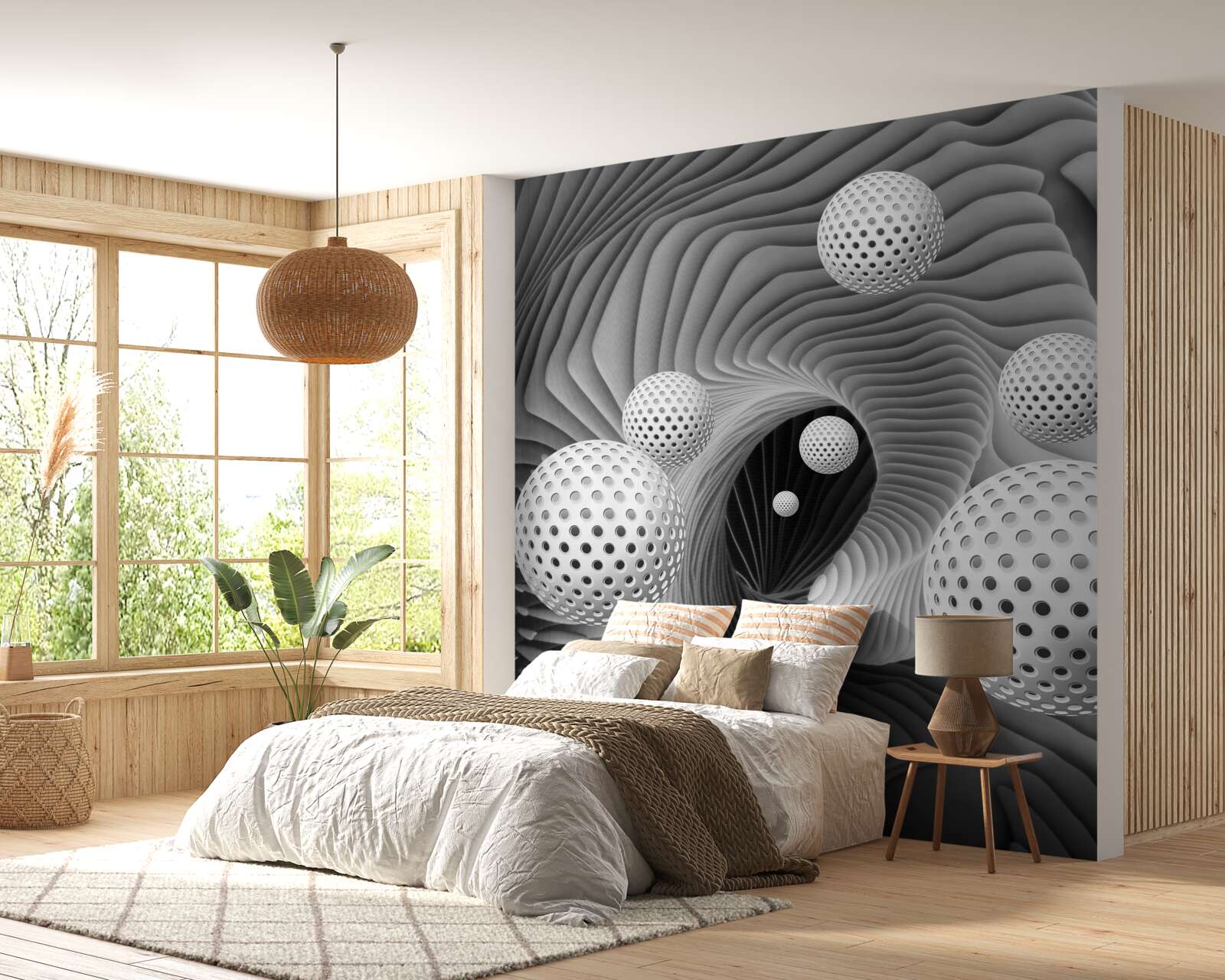 Fotobehang 3d ballen die wegvliegen