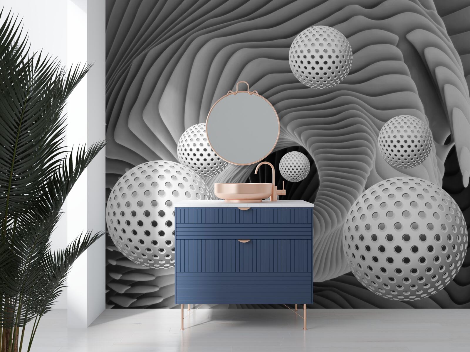 Fotobehang 3d ballen die wegvliegen