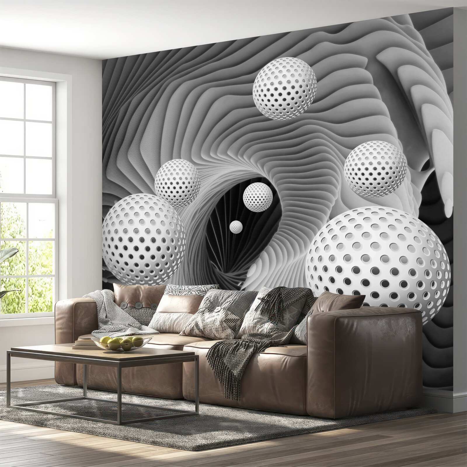 Fotobehang 3d ballen die wegvliegen