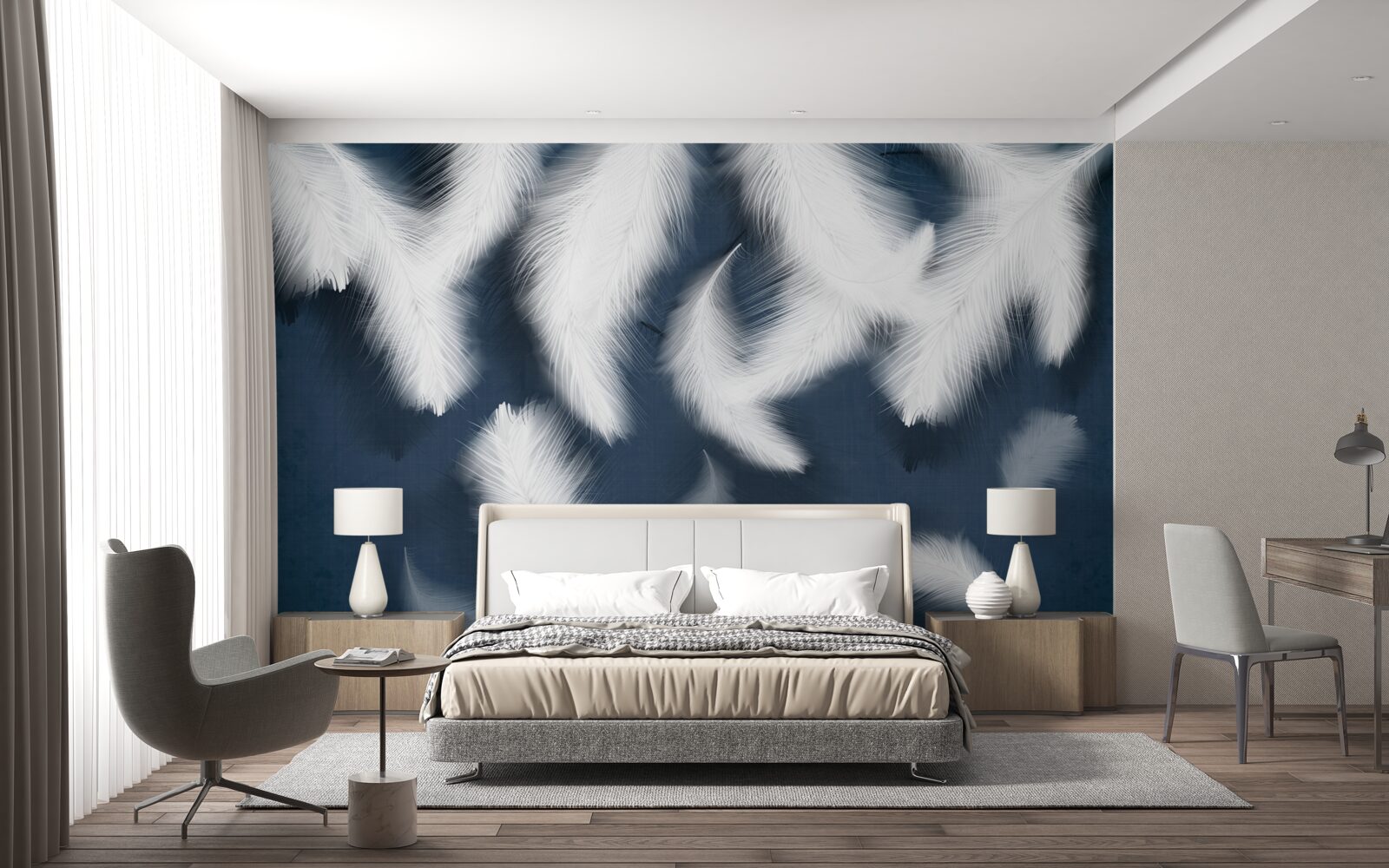 Fotobehang veren die lijken te zweven in de lucht