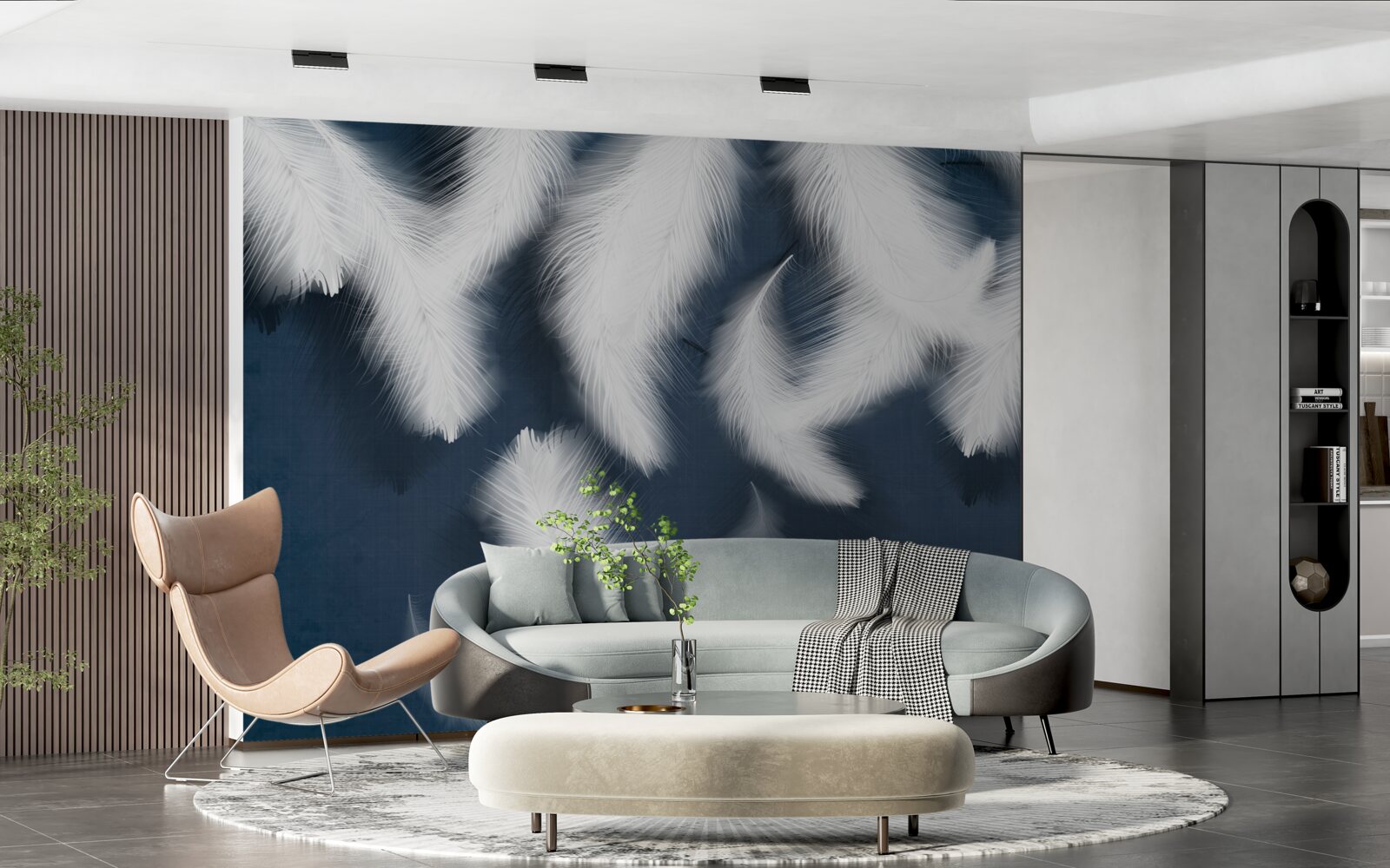 Fotobehang veren die lijken te zweven in de lucht