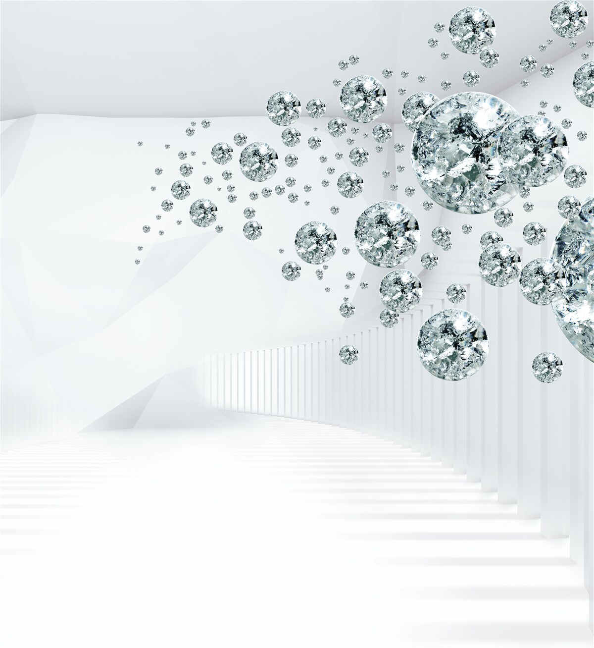 Fotobehang zilveren strooistenen