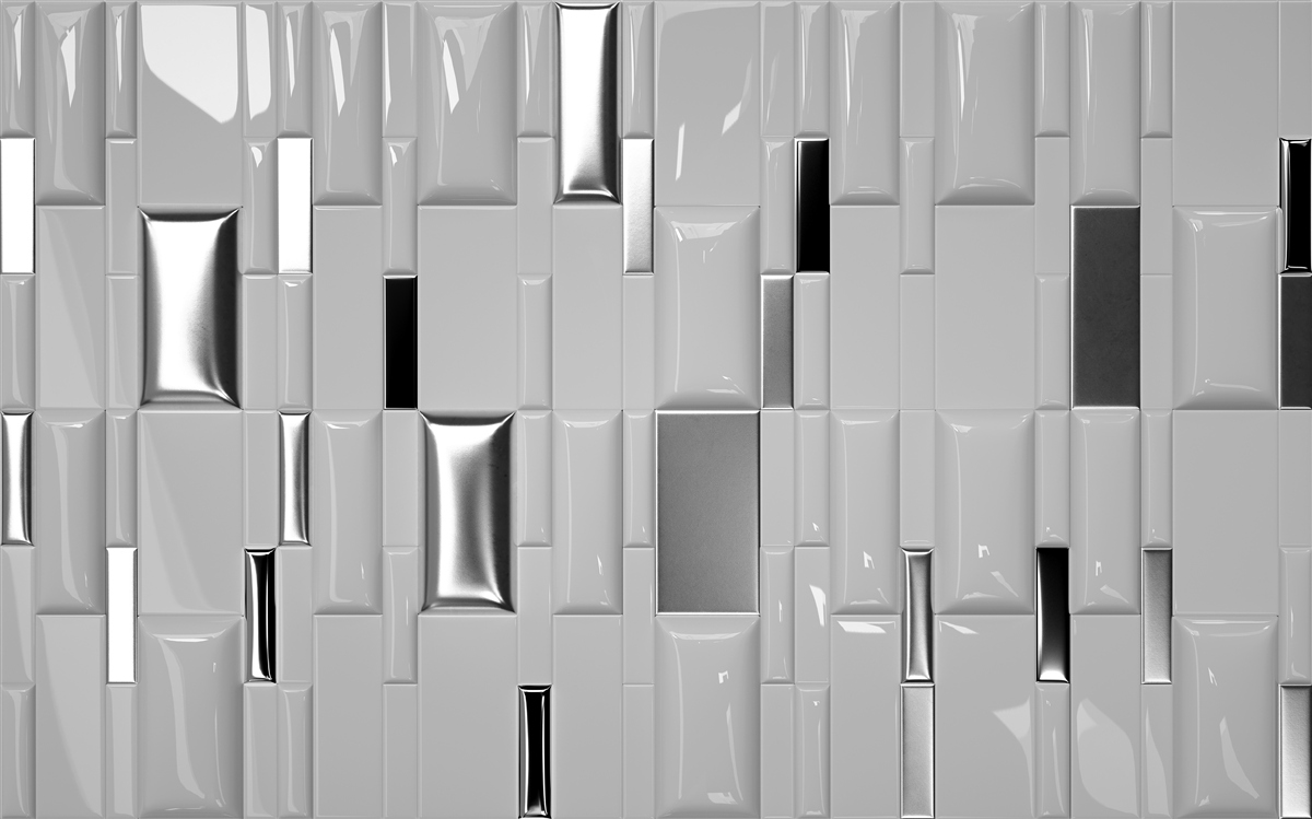 Fotobehang glanzend grijze tegels met goudtinten