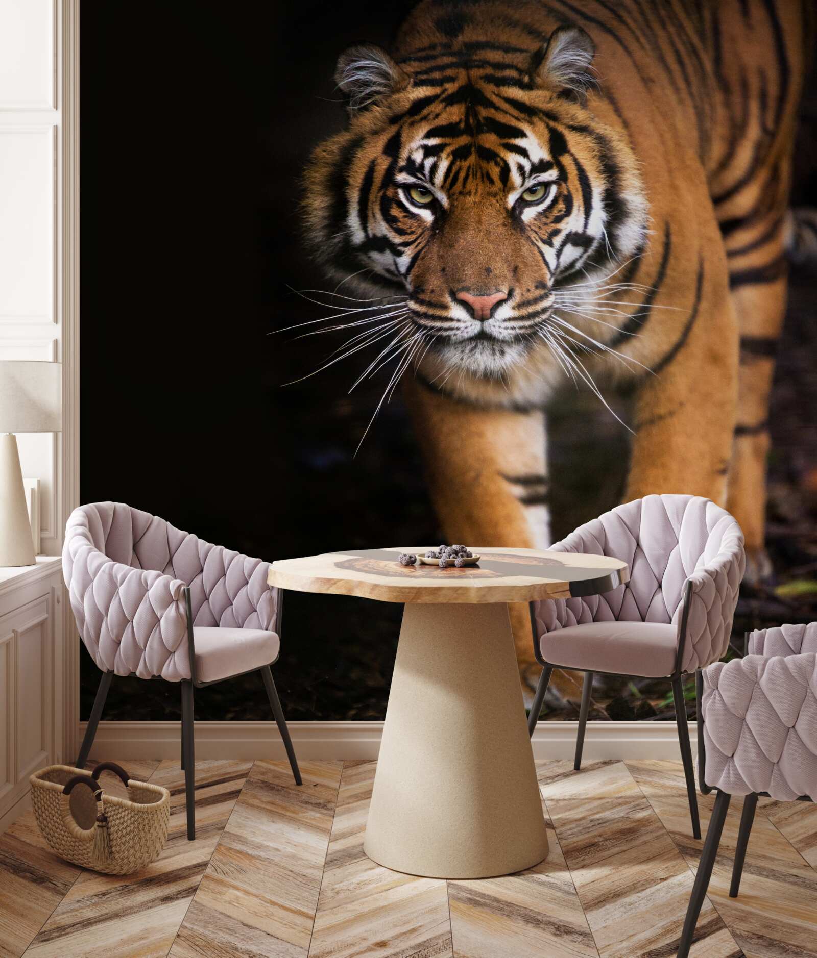 Fotobehang tijger beweegt onopgemerkt