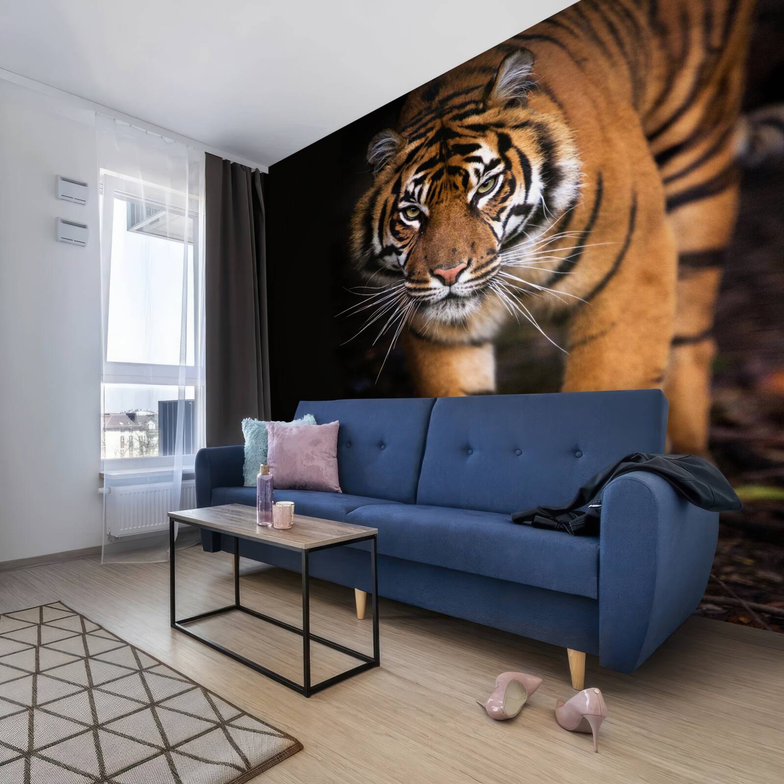 Fotobehang tijger beweegt onopgemerkt