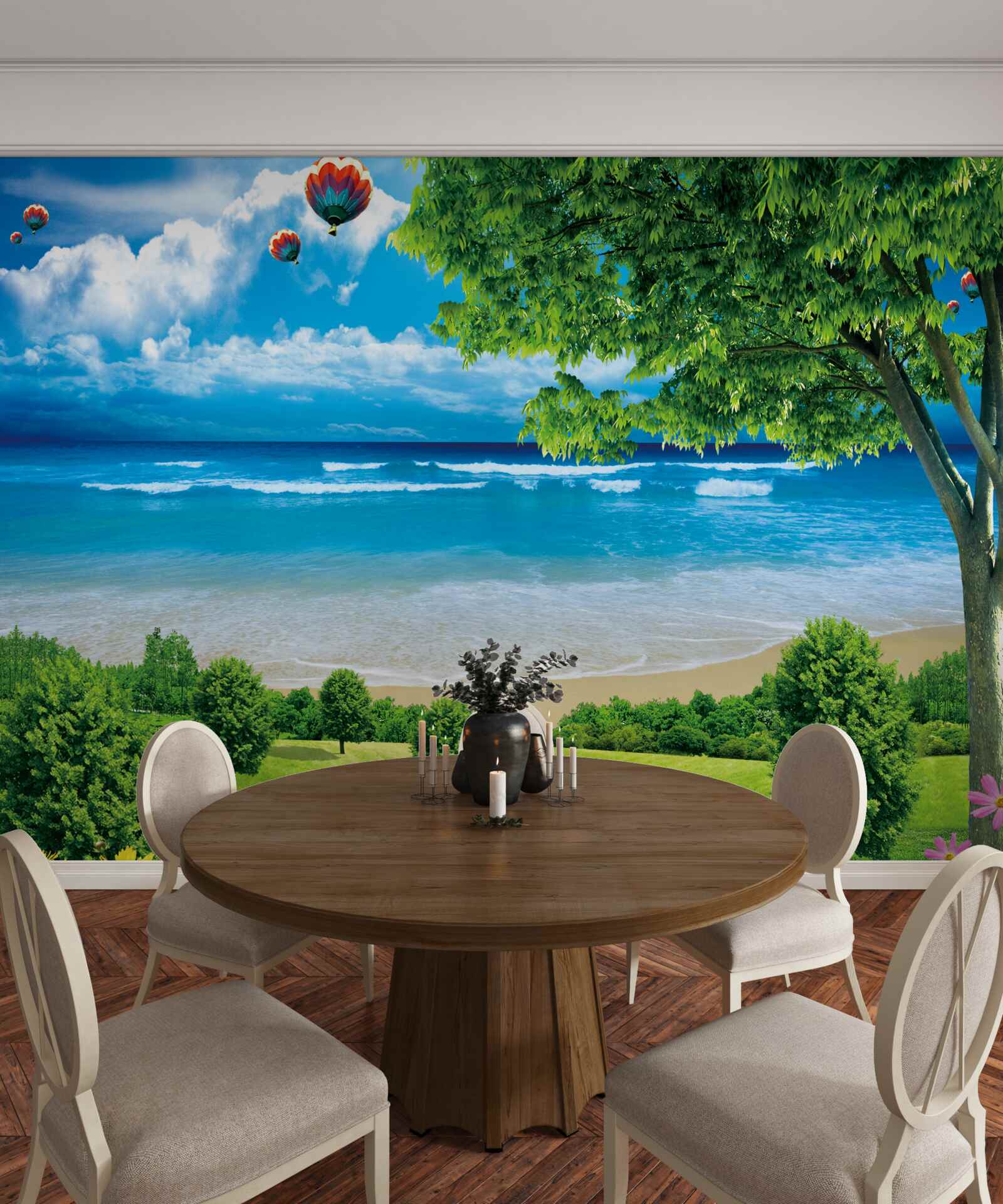 Fotobehang de weg naar de idyllische kust