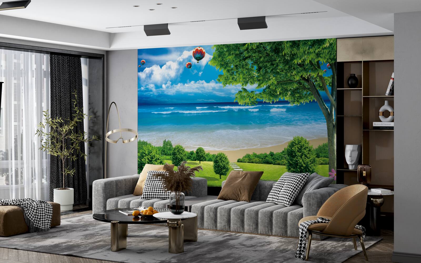 Fotobehang de weg naar de idyllische kust