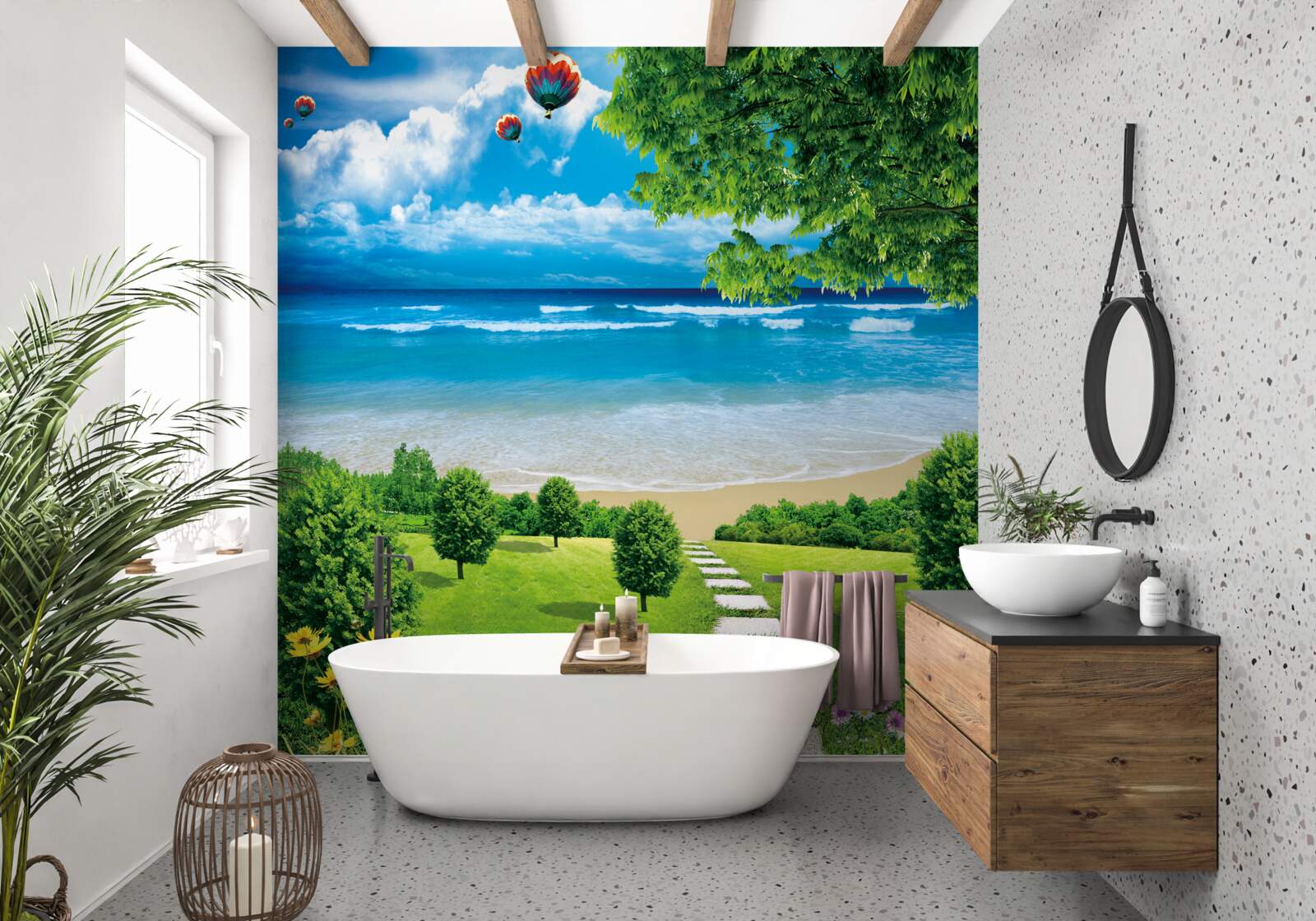 Fotobehang de weg naar de idyllische kust