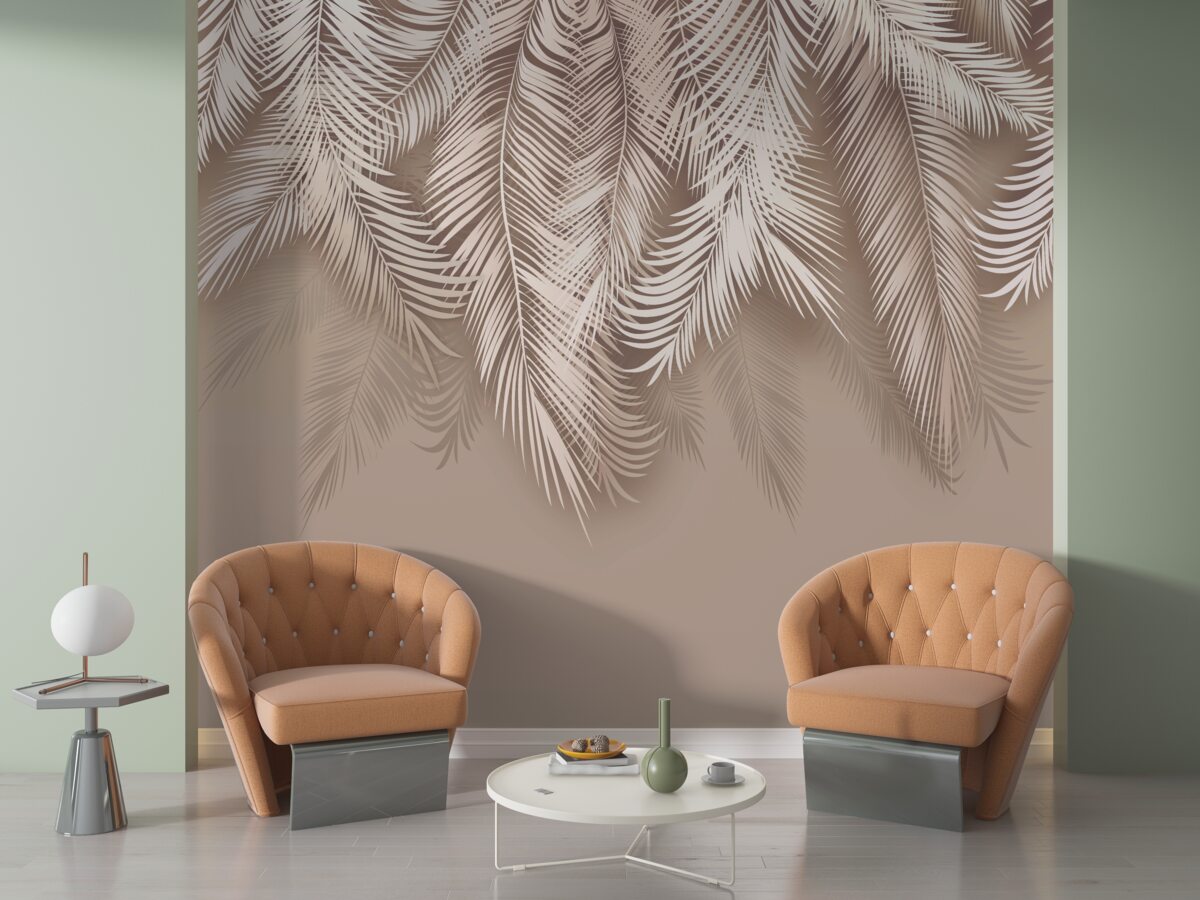 Fotobehang achterkant van dikke bladeren