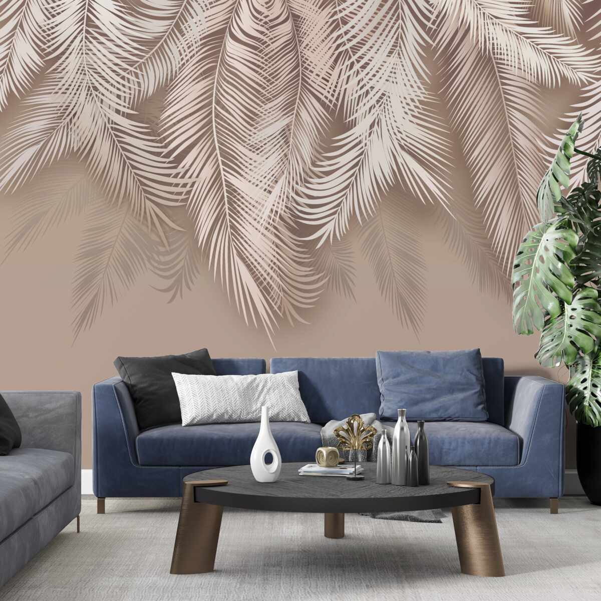 Fotobehang achterkant van dikke bladeren