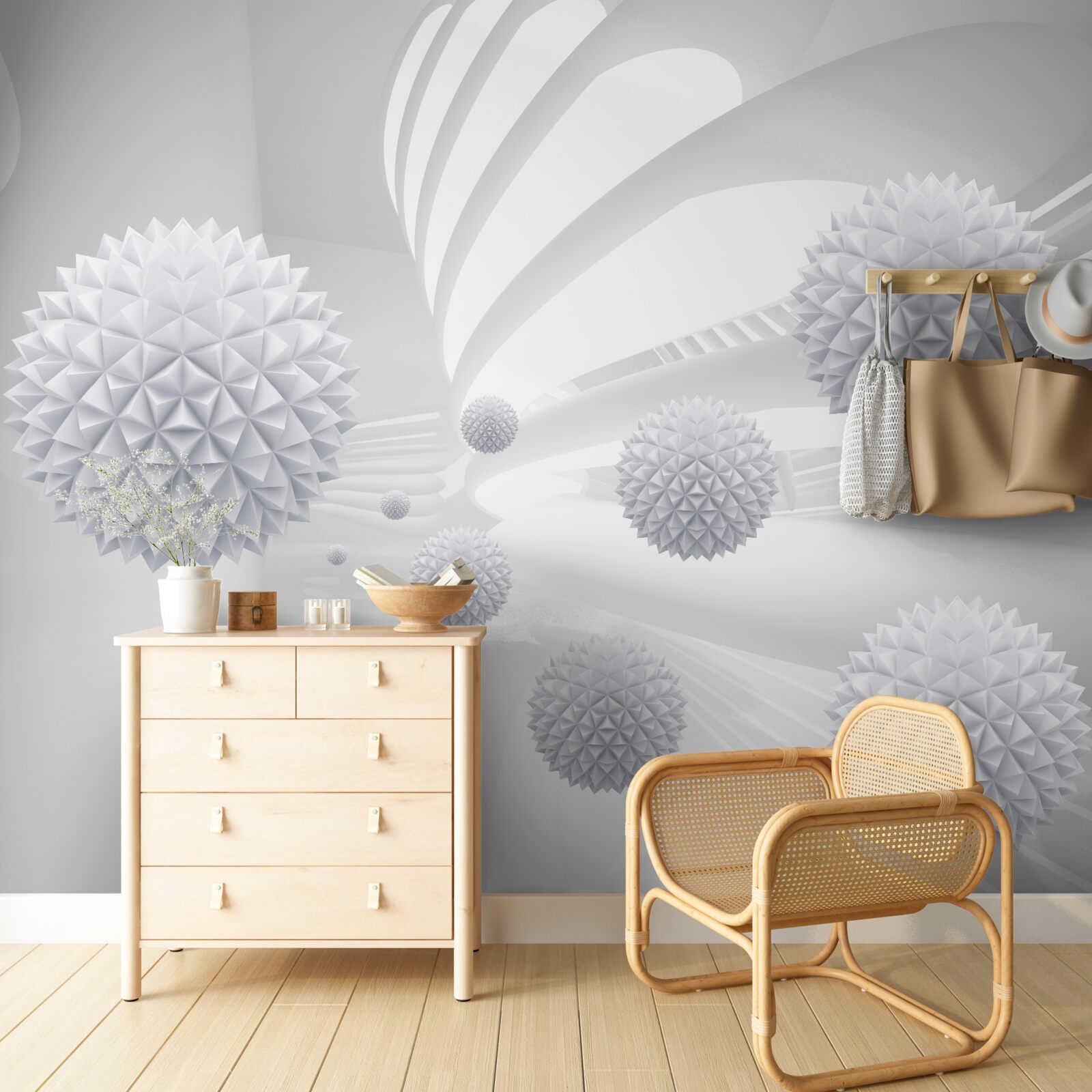 Fotobehang samenstelling van vliegende ballen