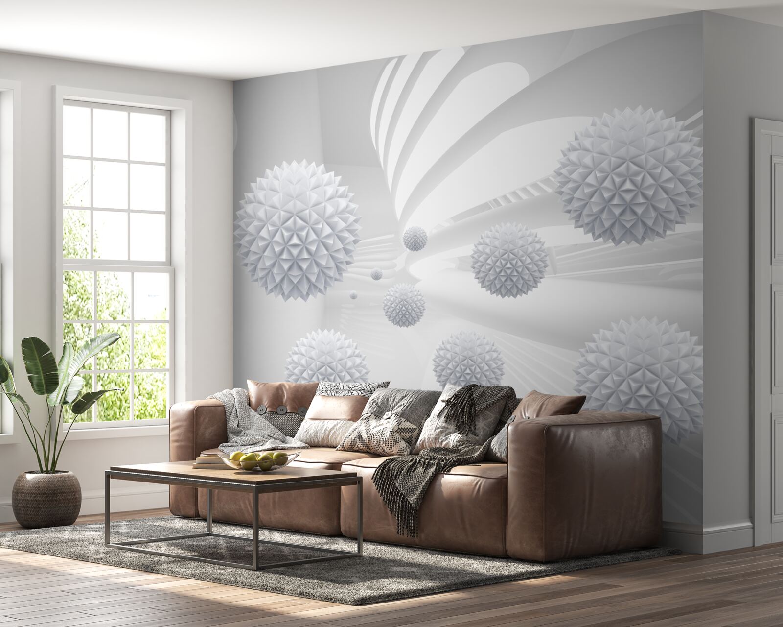 Fotobehang samenstelling van vliegende ballen