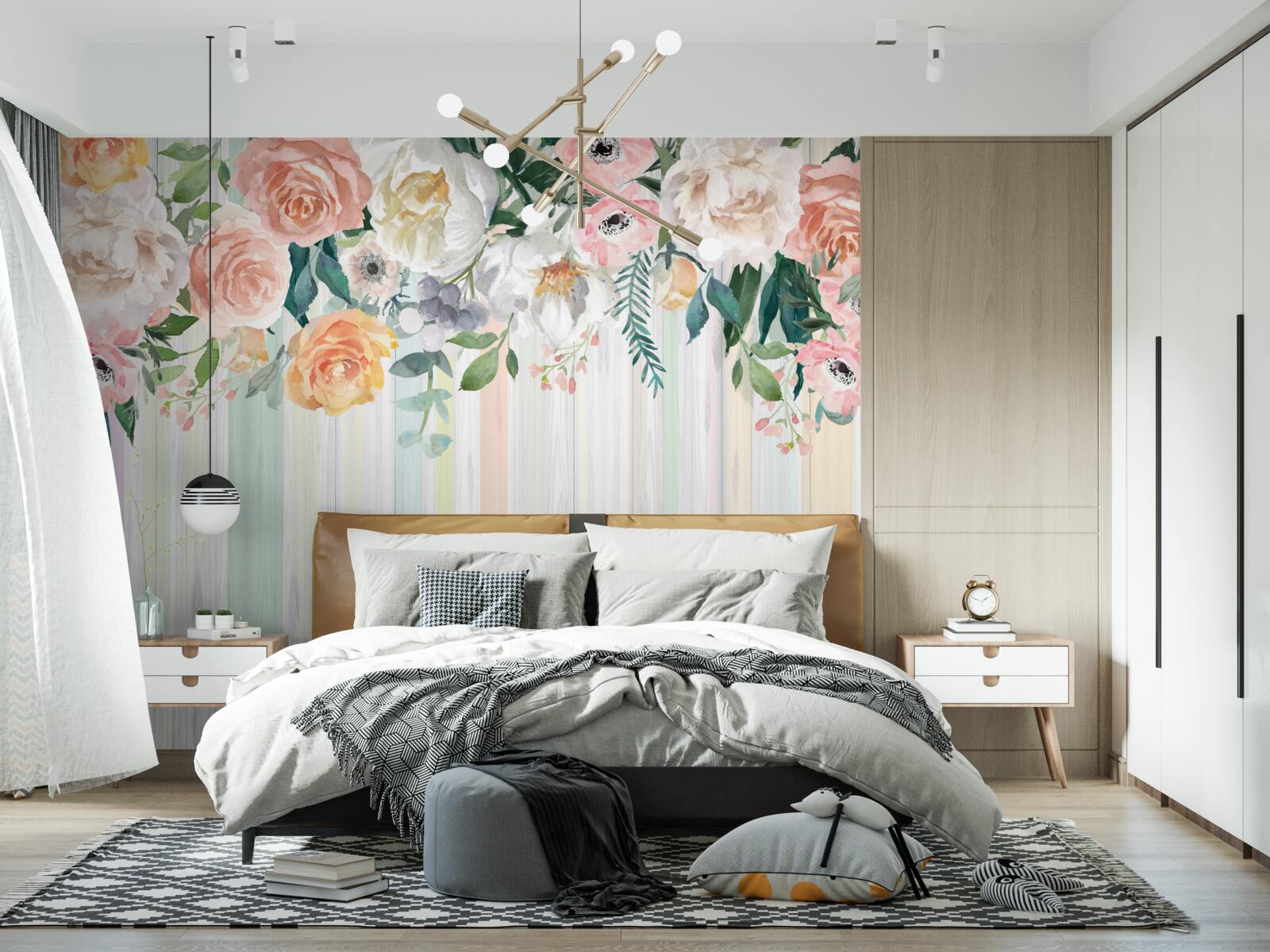 Fotobehang omgekeerde rozenknoppen