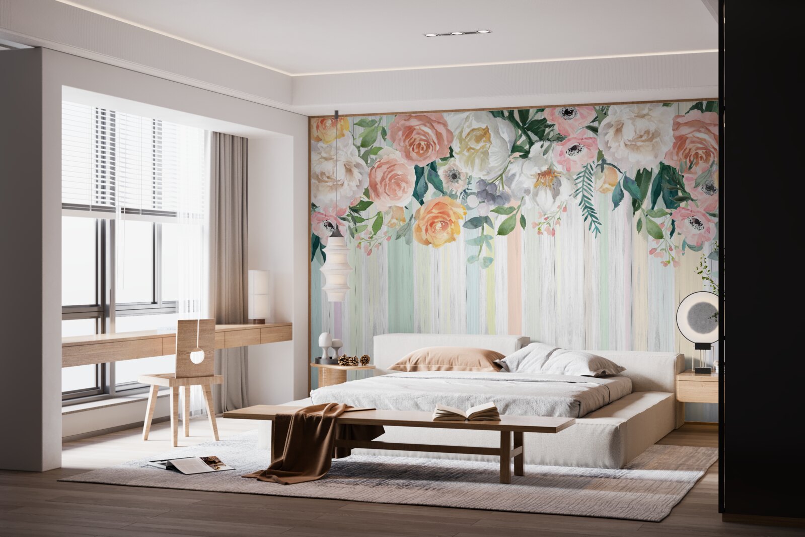 Fotobehang omgekeerde rozenknoppen