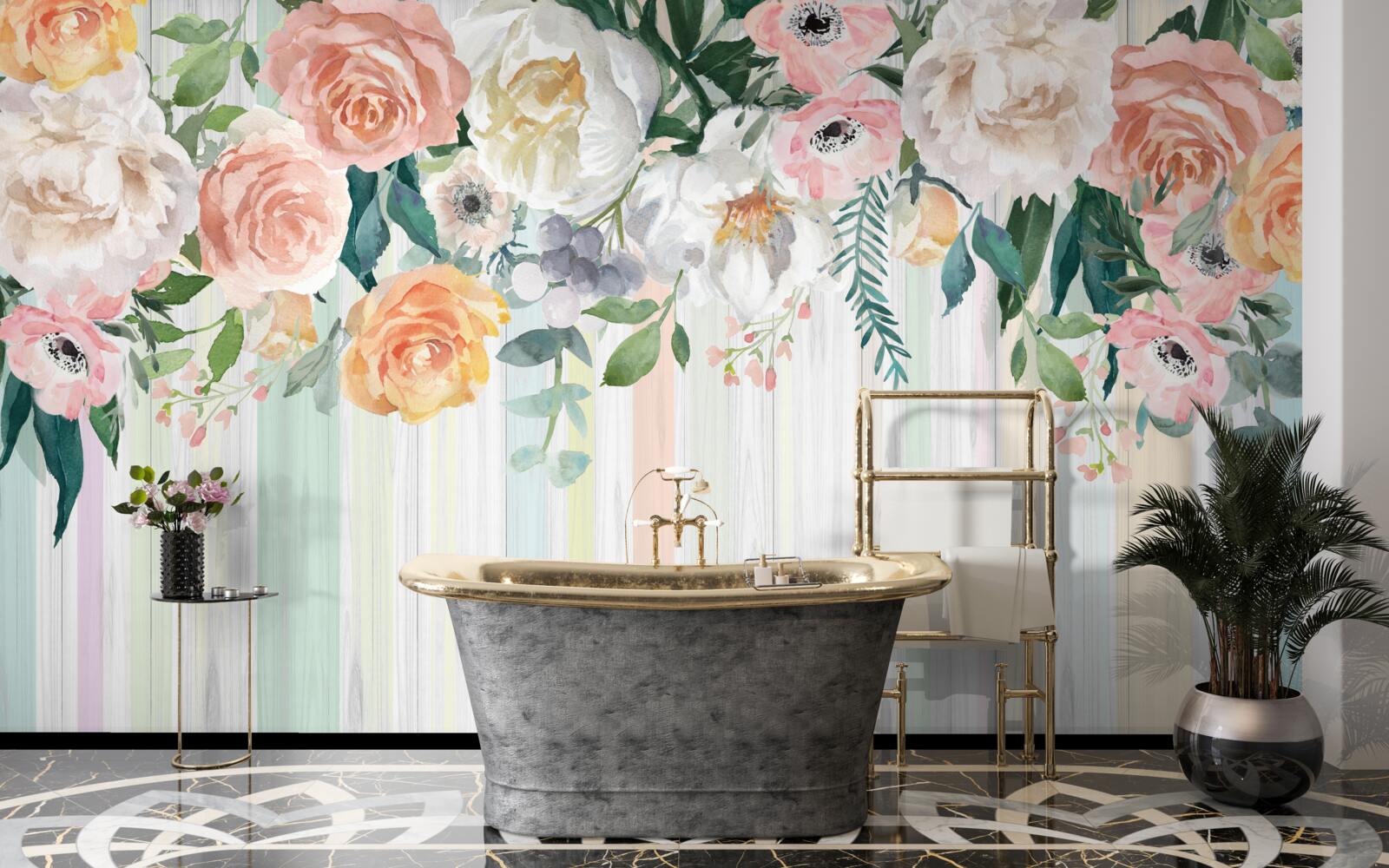 Fotobehang omgekeerde rozenknoppen