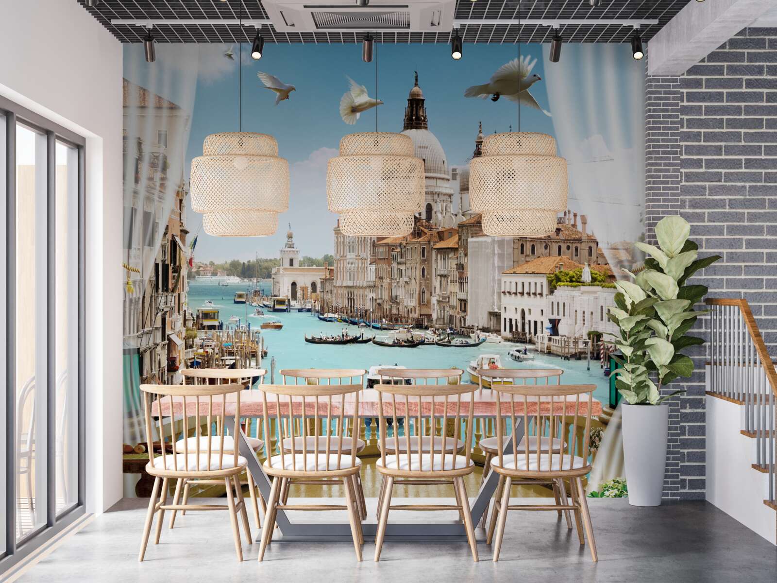 Fotobehang uitzicht op venetië vanaf het balkon