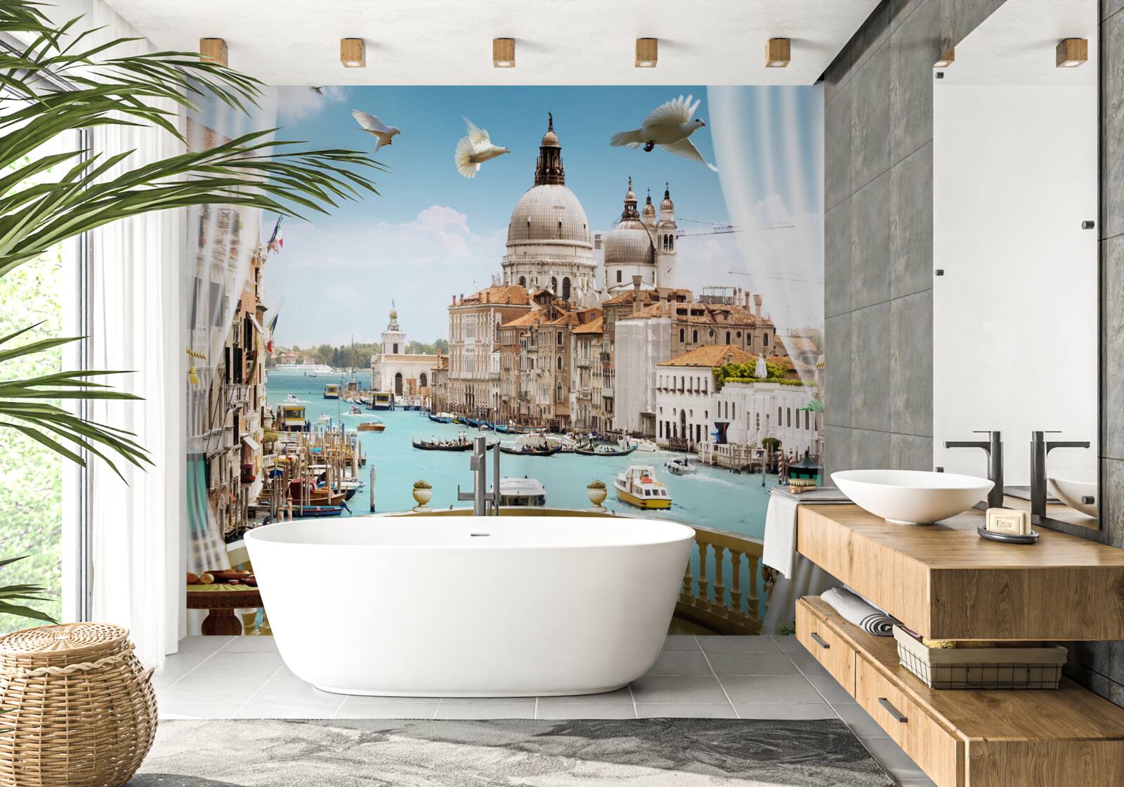 Fotobehang uitzicht op venetië vanaf het balkon